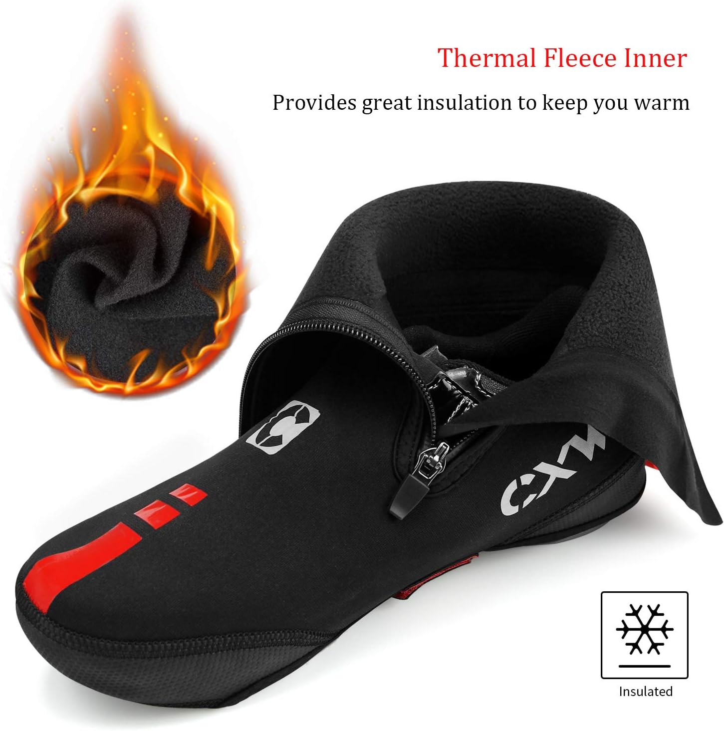 CXWXC Fundas de neopreno impermeables para zapatos de ciclismo, para invierno, térmicos, cálidos, para hombres y mujeres, botas de bicicleta de