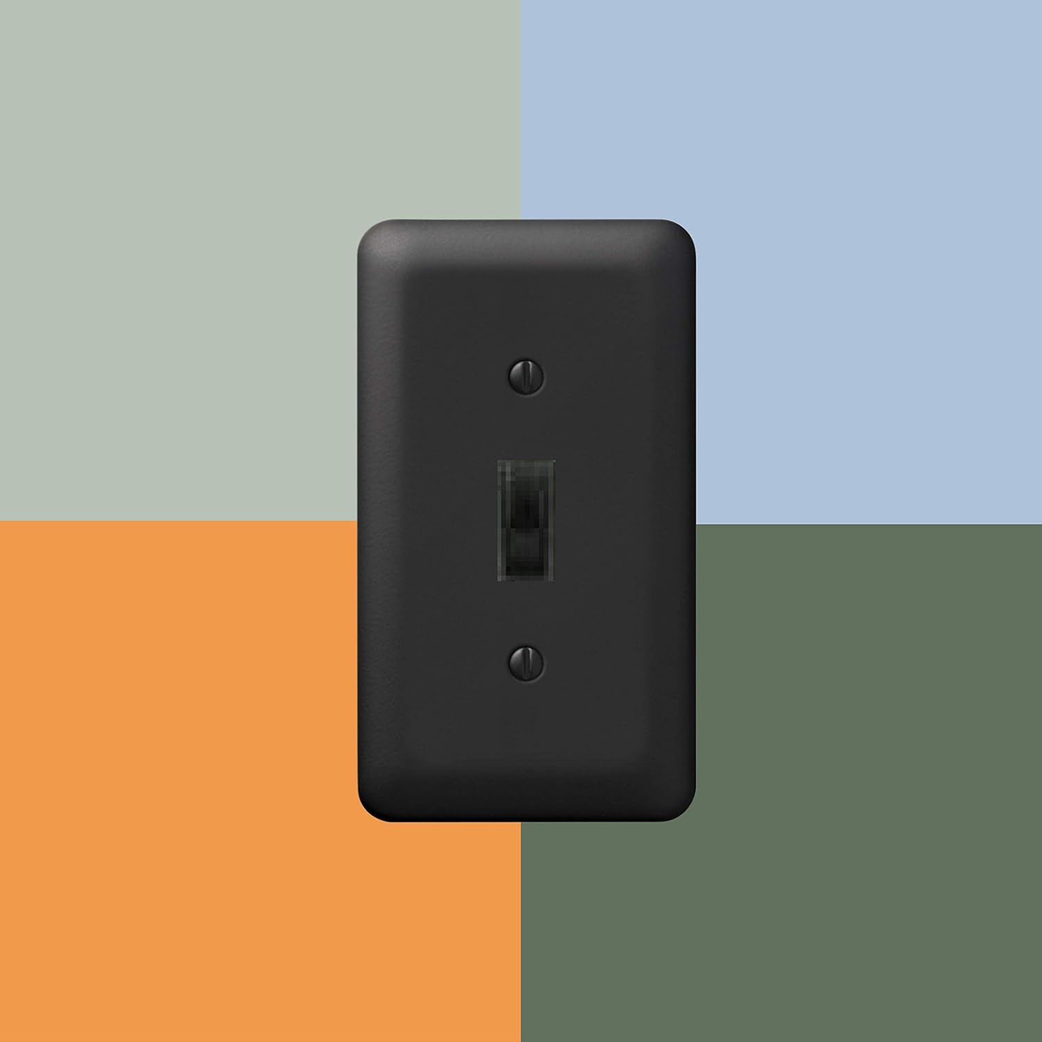 Amerelle 935RDBK Devon – Placa de pared, 1 balancín  1 salida dúplex, acero, negro, paquete de 1