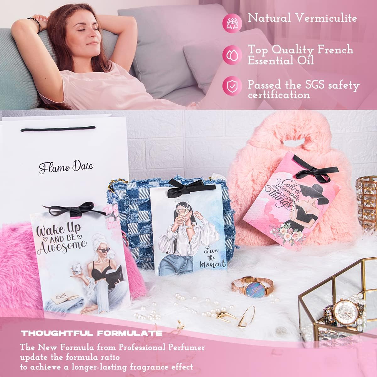 Paquete de 6 sobres con aroma de rosas inspiradoras para cajones y armarios, desodorante y eliminador de olores, regalos motivacionales para madres,