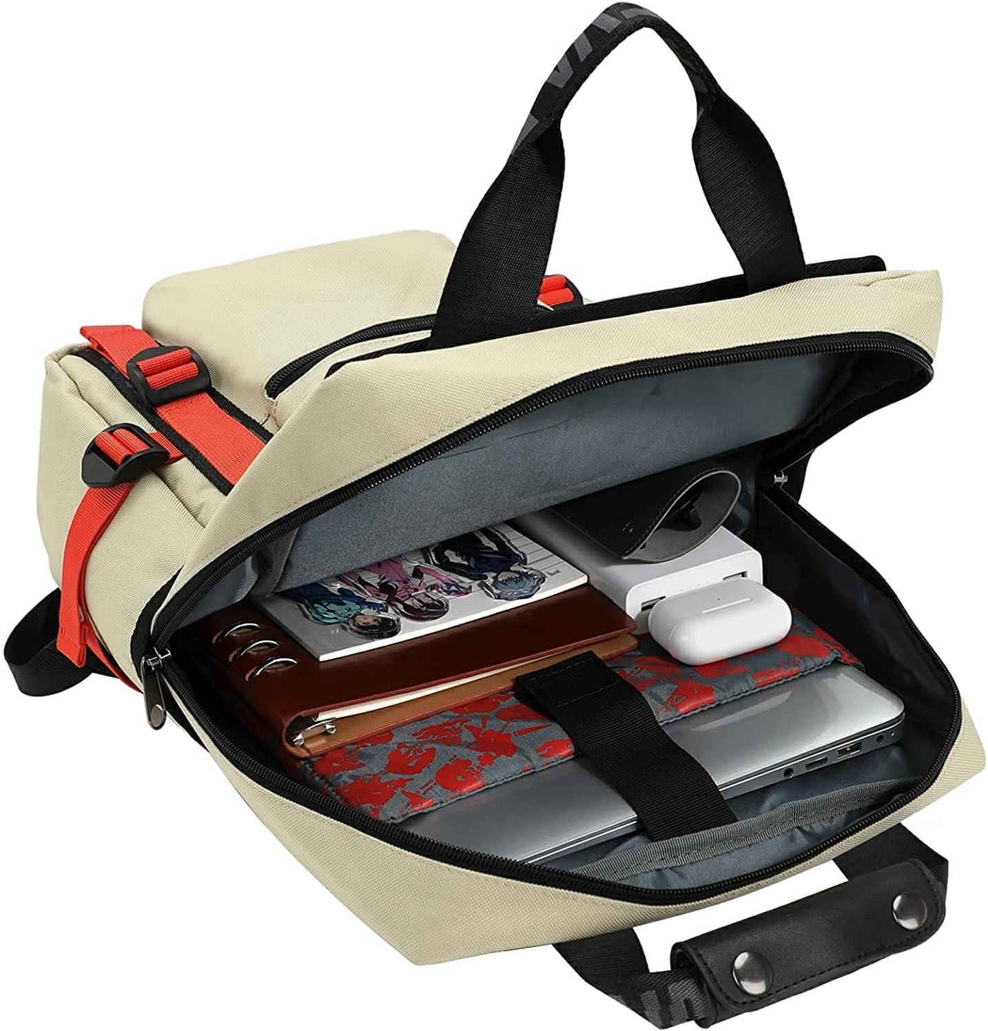 FIREFIRST Evangelion – Mochila para hombre y mujer, mochila para laptop de 15.6 pulgadas, mochila de viaje y ocio, Beige, Saco Ruck con etiqueta de