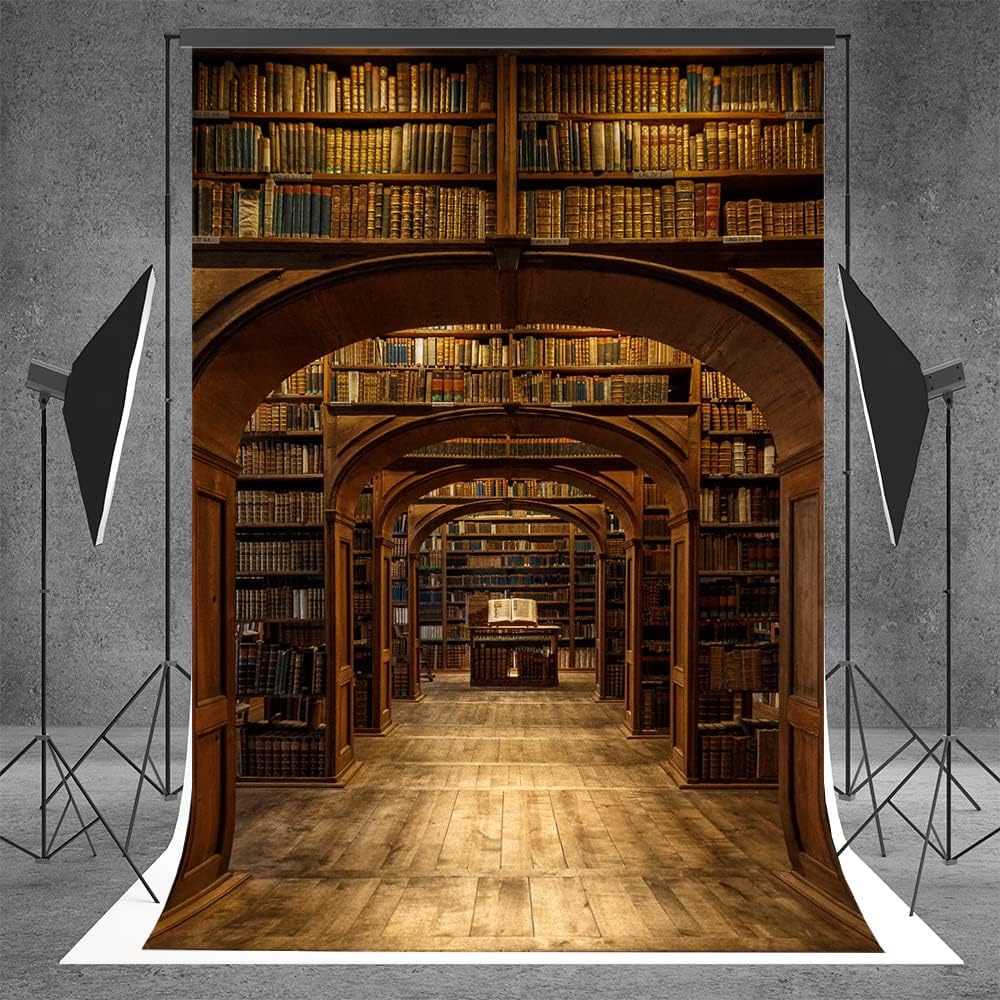 Fondo escolar de mago de 5 x 7 pies para fotografía de biblioteca mágica para retratos, estudio fotográfico, fondo