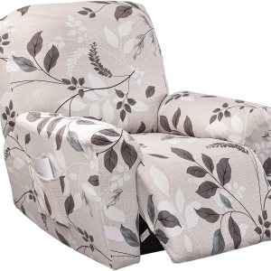 CRFATOP Funda reclinable con estampado floral y bolsillos, funda reclinable individual de 4 piezas para sillón reclinable Lazy Boy con parte CRFATOP Funda reclinable con estampado floral y bolsillos, funda reclinable individual de 4 piezas para sillón reclinable Lazy Boy con parte
