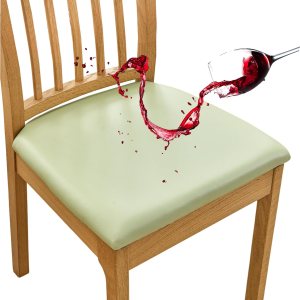 HAOYONG Juego de 4 fundas de asiento para silla, fundas impermeables de poliuretano para sillas de comedor, fundas de cojín impermeables para sillas HAOYONG Juego de 4 fundas de asiento para silla, fundas impermeables de poliuretano para sillas de comedor, fundas de cojín impermeables para sillas