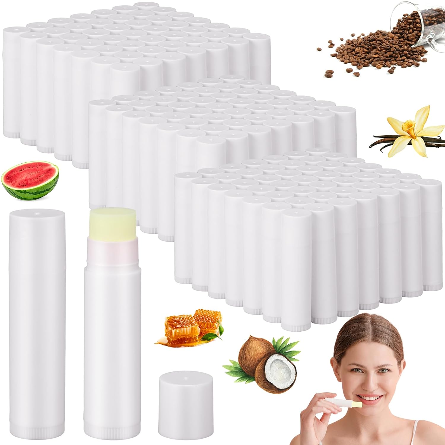 Demissle 150 unidades de bálsamo labial sin etiquetar a granel, en blanco, mini bálsamo labial, regalos de bálsamos labiales hidratantes, recuerdos