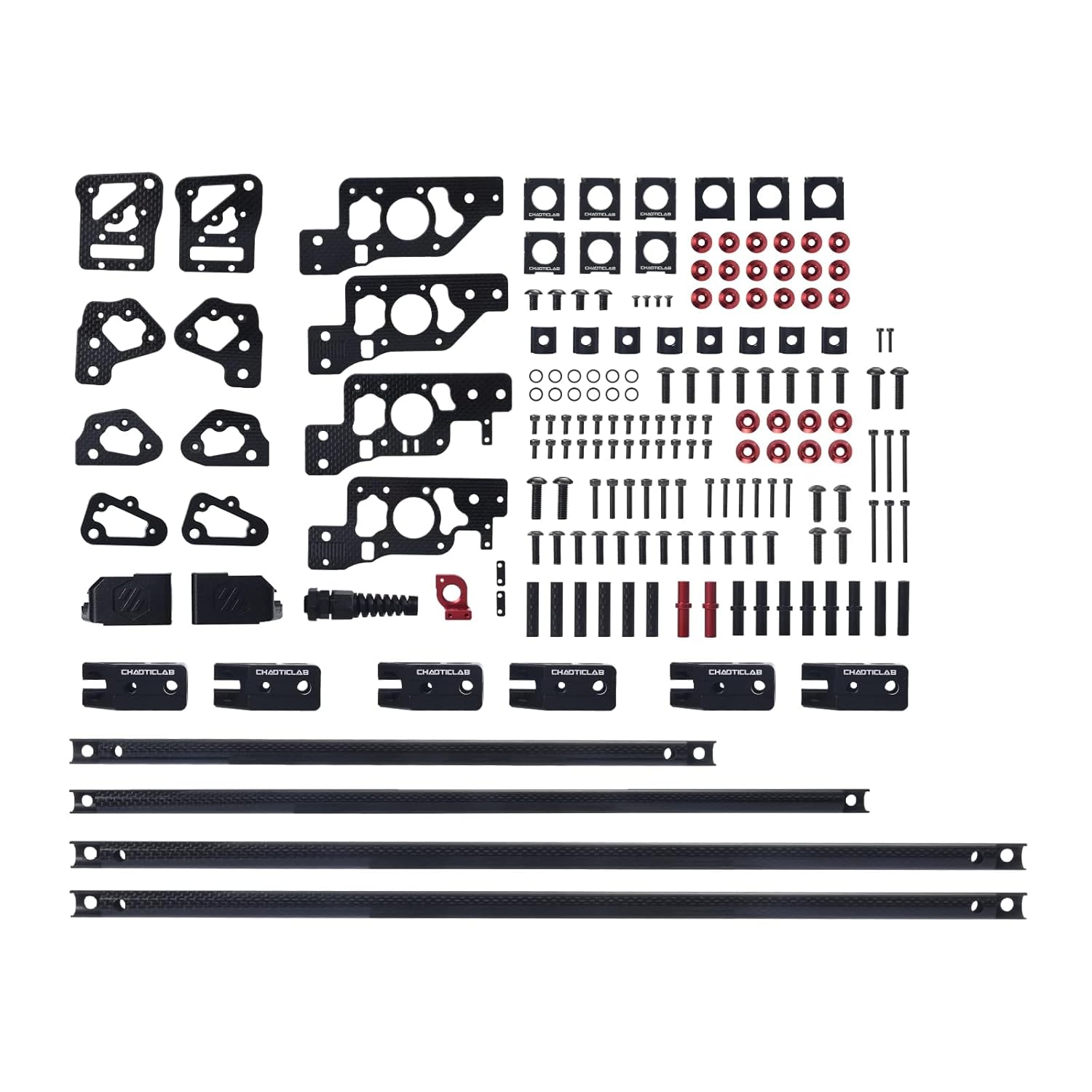 Voron – Juego completo de tubos de fibra de carbono 2.4 R2 + soporte, actualización para kit de marco de impresora 3D Voron2.4, actualización de
