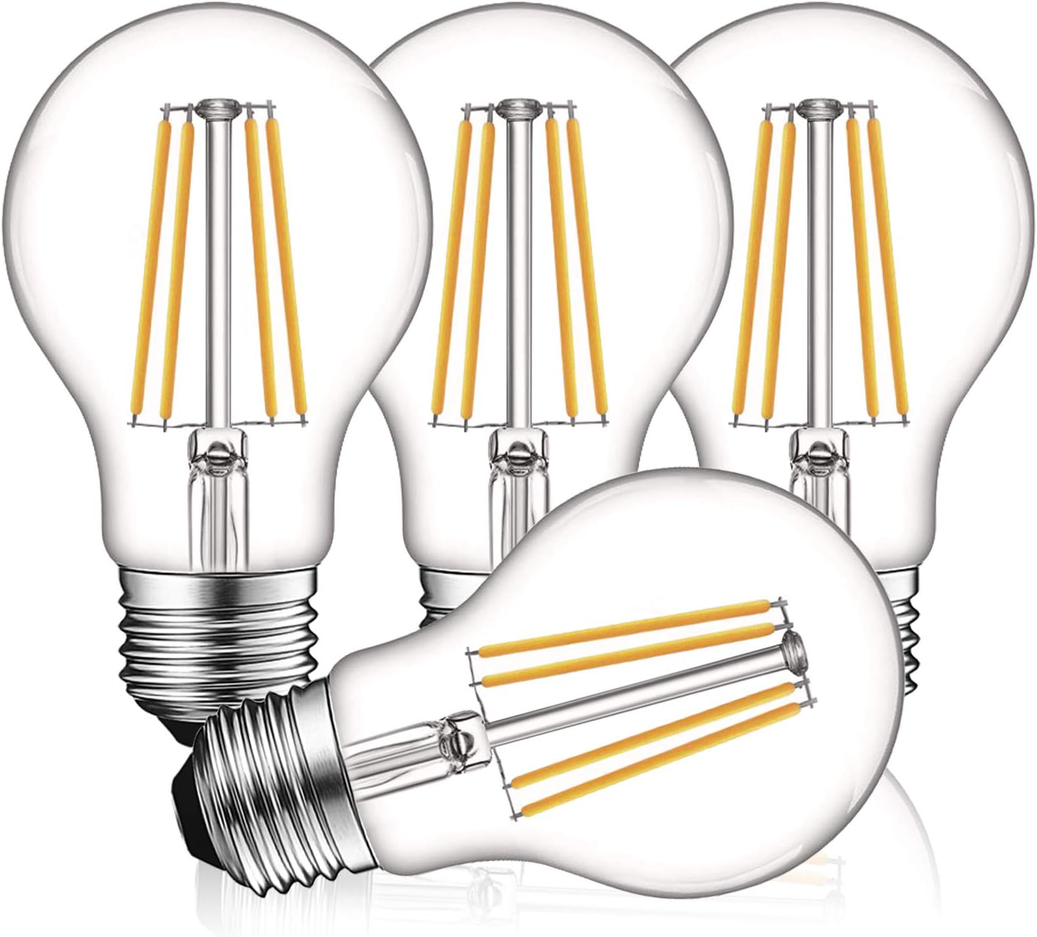 LUXRITE Bombillas LED vintage A19 equivalente a 60 W, 3000 K blanco suave regulable, 800 lúmenes, bombilla LED Edison estándar de 8 W, certificación