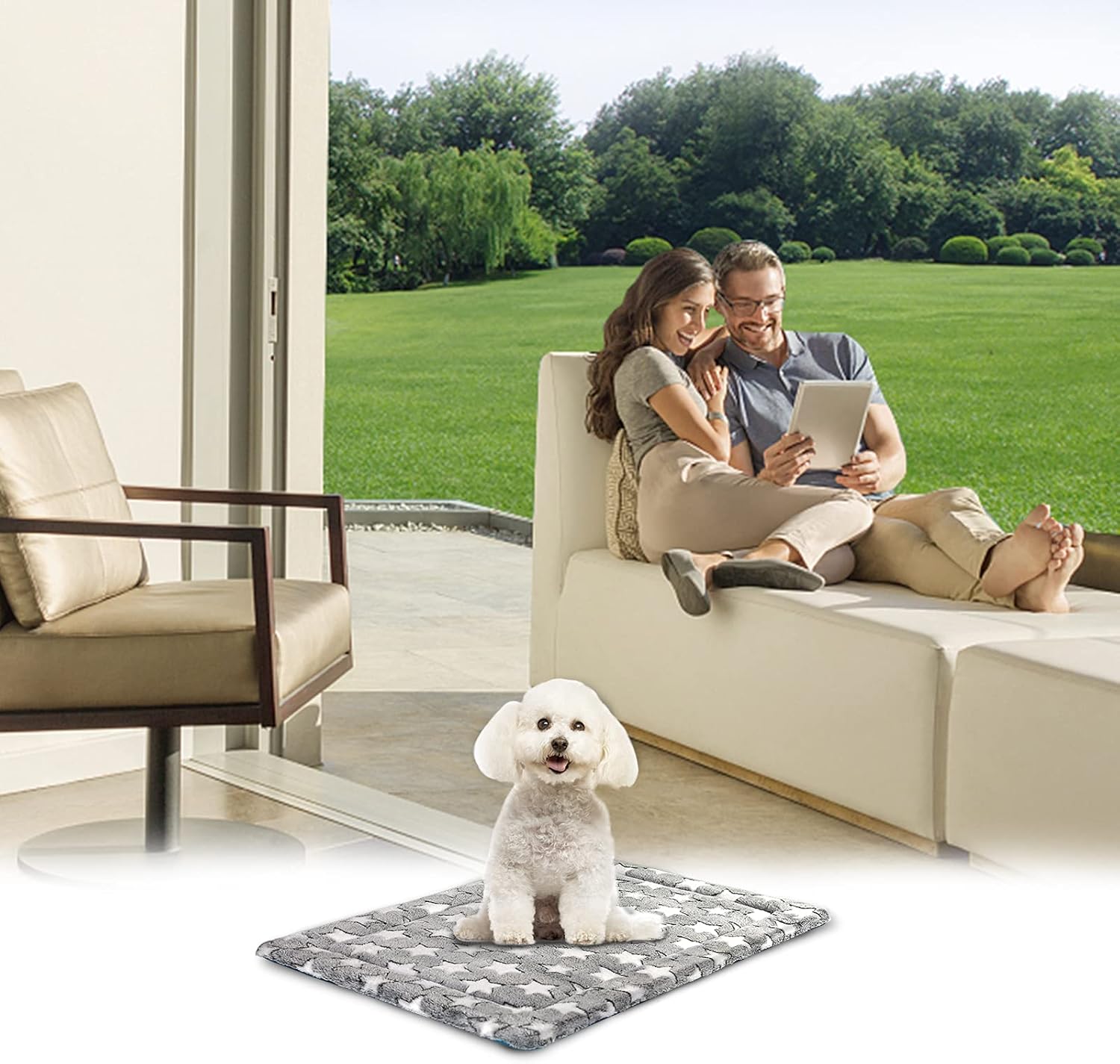 KROSER Fancy – Tapete reversible para jaula de perro, tapete para cama de perro (fresco y cálido), almohadilla para cama de perro con lavable a