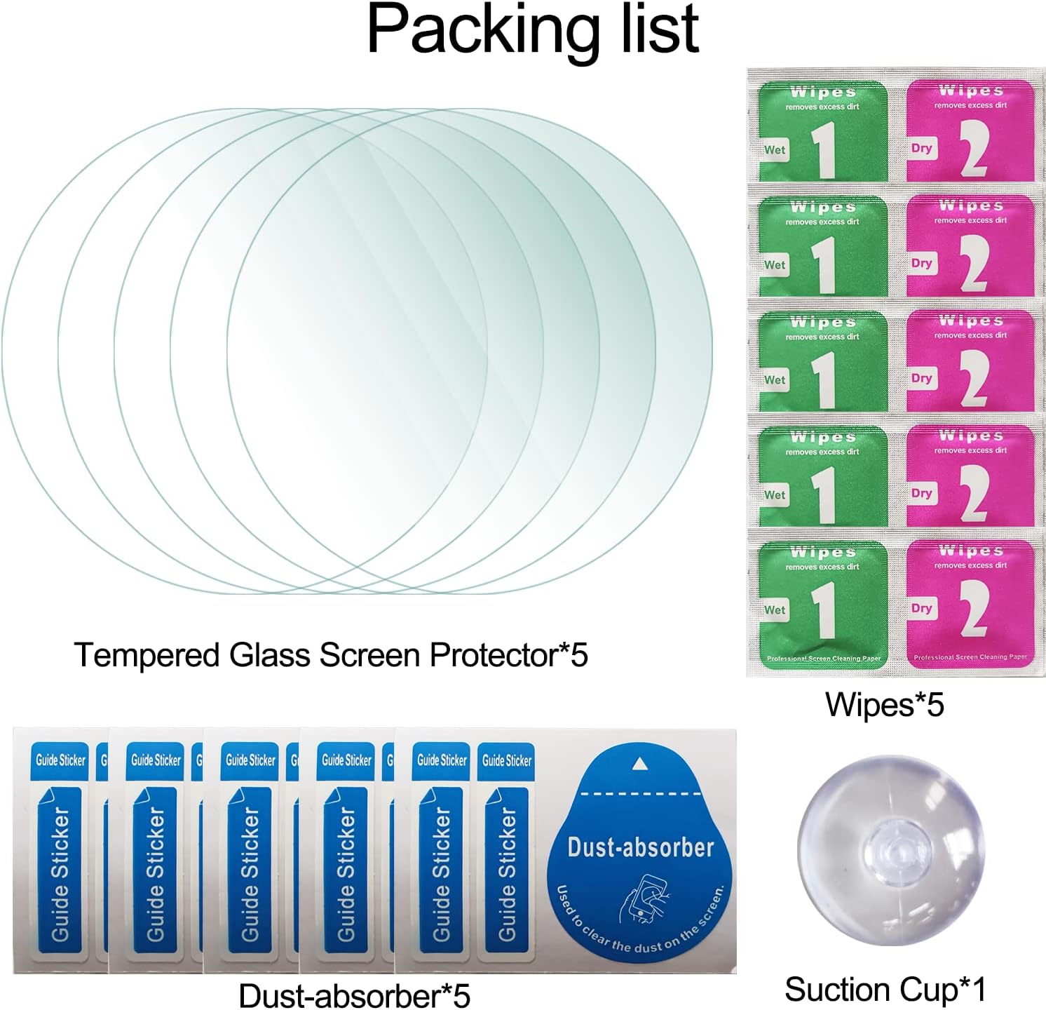 ZPJPPLX – Paquete de 5 protectores de pantalla para Galaxy Watch 6 Classic de 1.732 pulgadas, protector de pantalla de vidrio templado impermeable