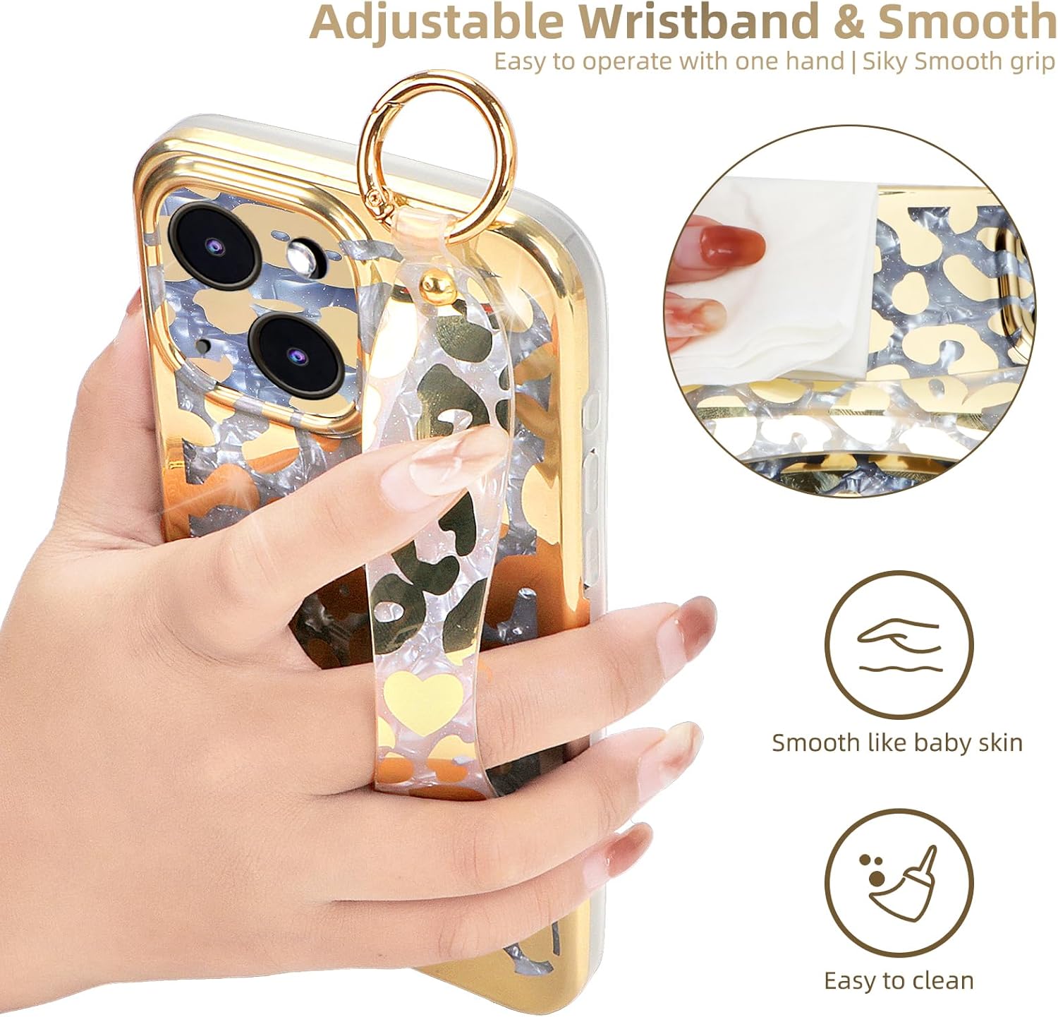 Funda para iPhone 14 Plus con función atril para Apple iPhone 14 Plus de 6.7 pulgadas (patrón de piel de leopardo)