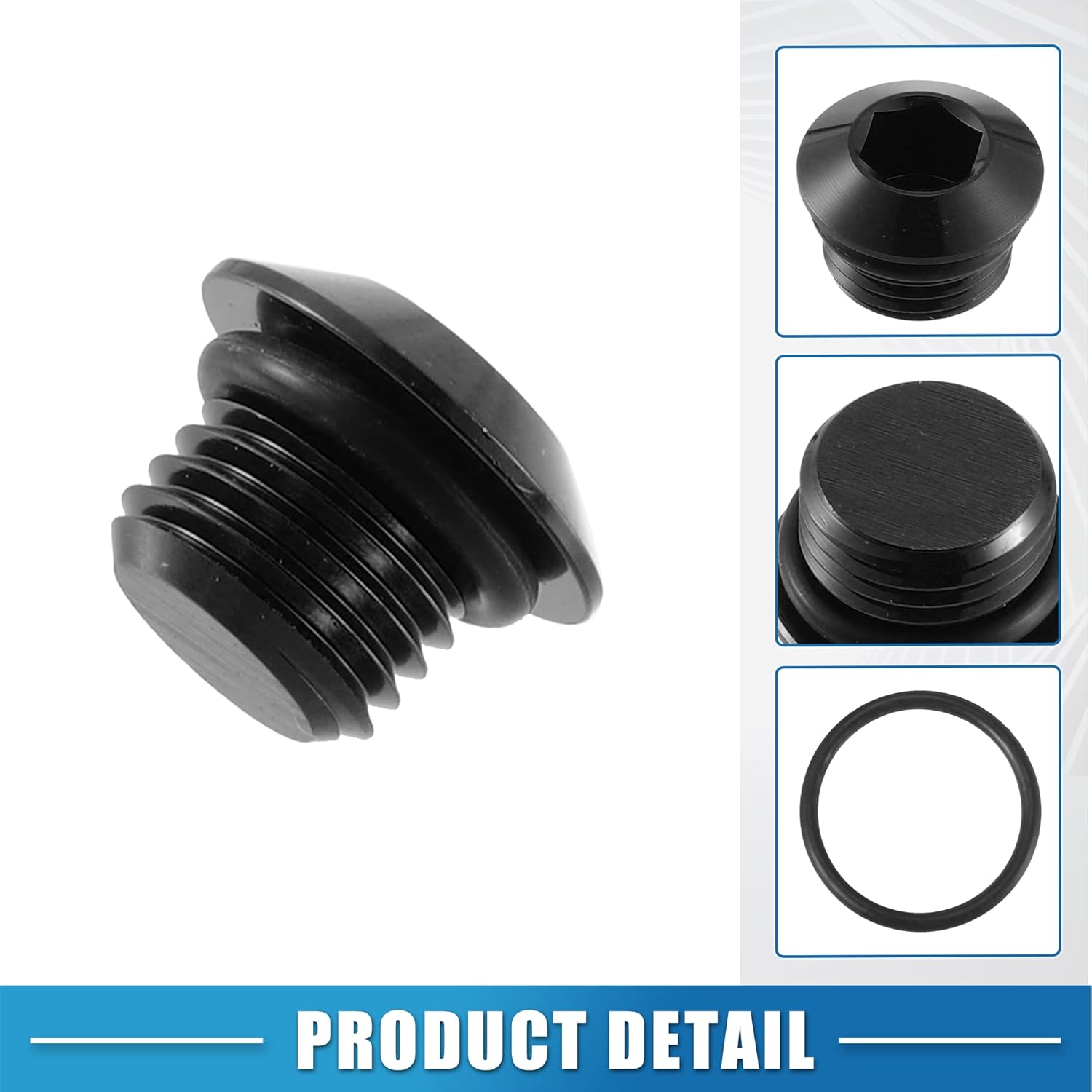 A ABSOPRO Enchufe de puerto ORB para automóvil, enchufe de cabeza hexagonal macho con sello de junta tórica, adaptador de ajuste de bloque 4AN,