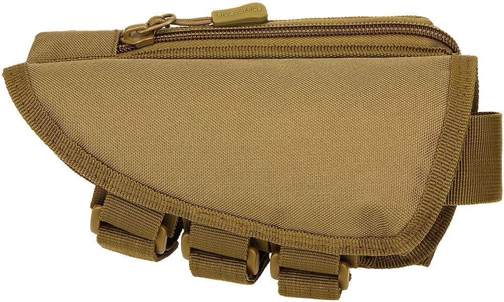 Buttstock – Soporte de carcasa táctica para escopeta, rifle, mejillas, bolsa de utilidad con doble cremallera de 2 vías