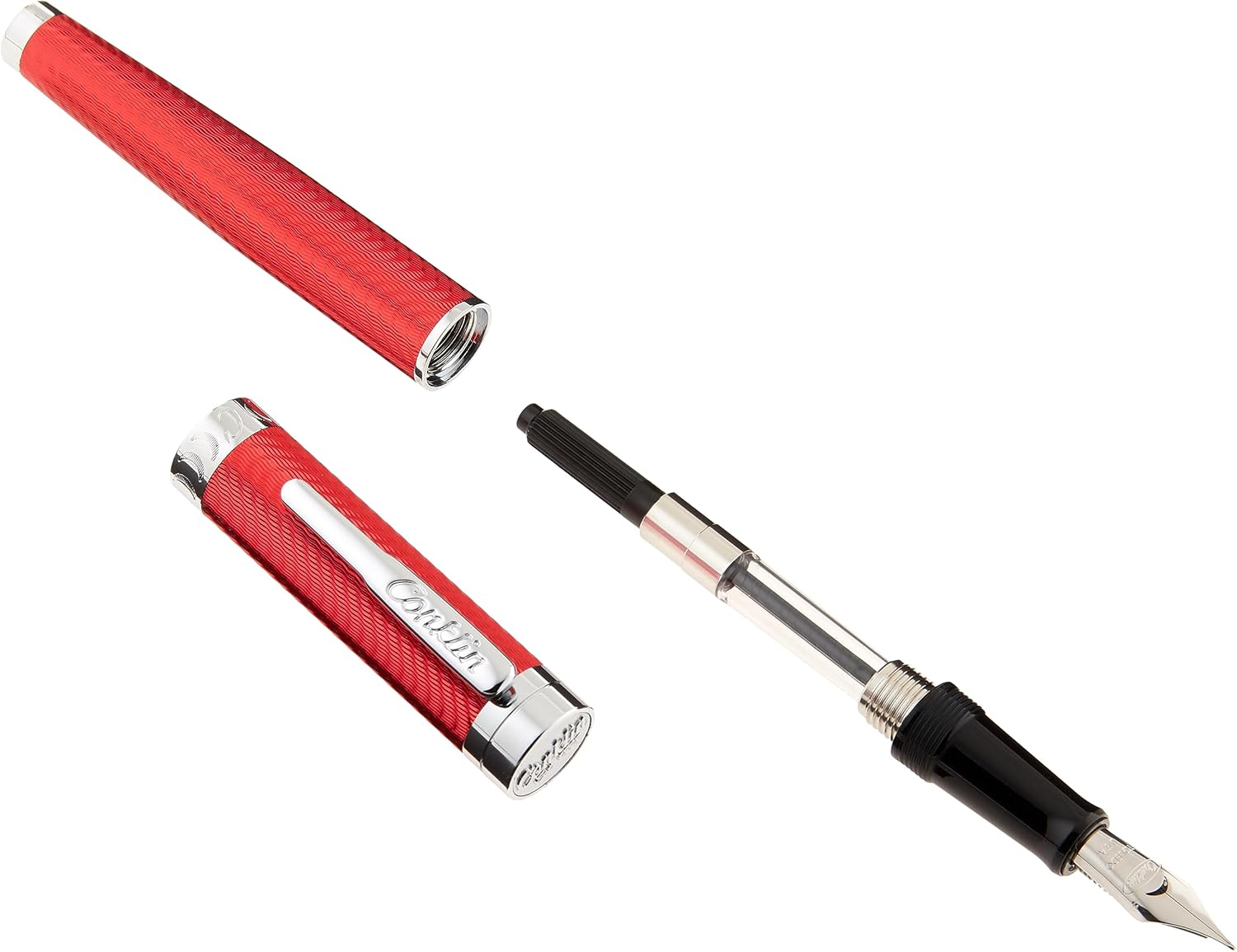 Conklin Herringbone Signature Pluma Estilográfica Rojo – M