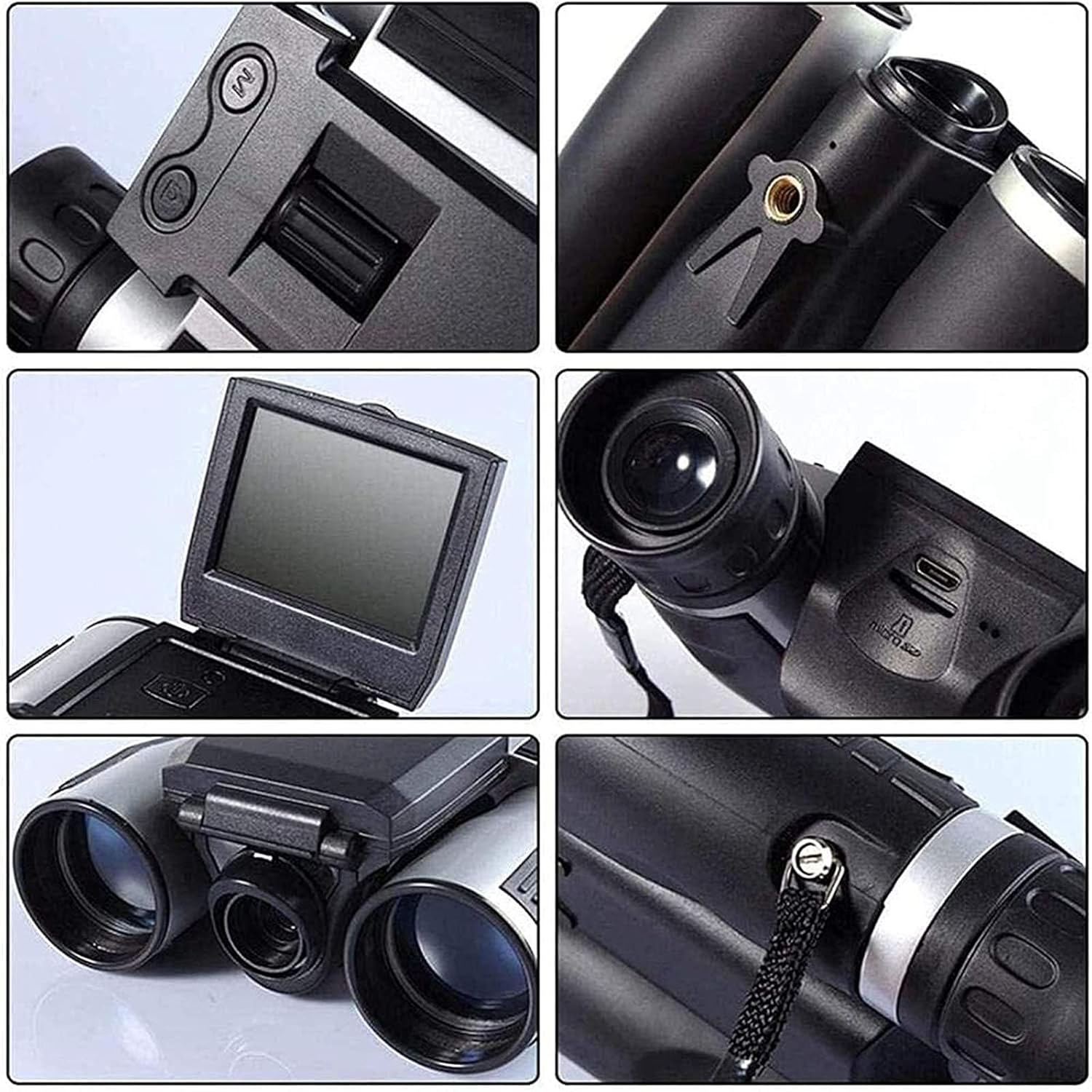 Telescopio de viaje portátil Cámara digital 1080P 2.0 “12X32 HD Binoculares negros telescopio plegable con cámara digital incorporada, nuevos