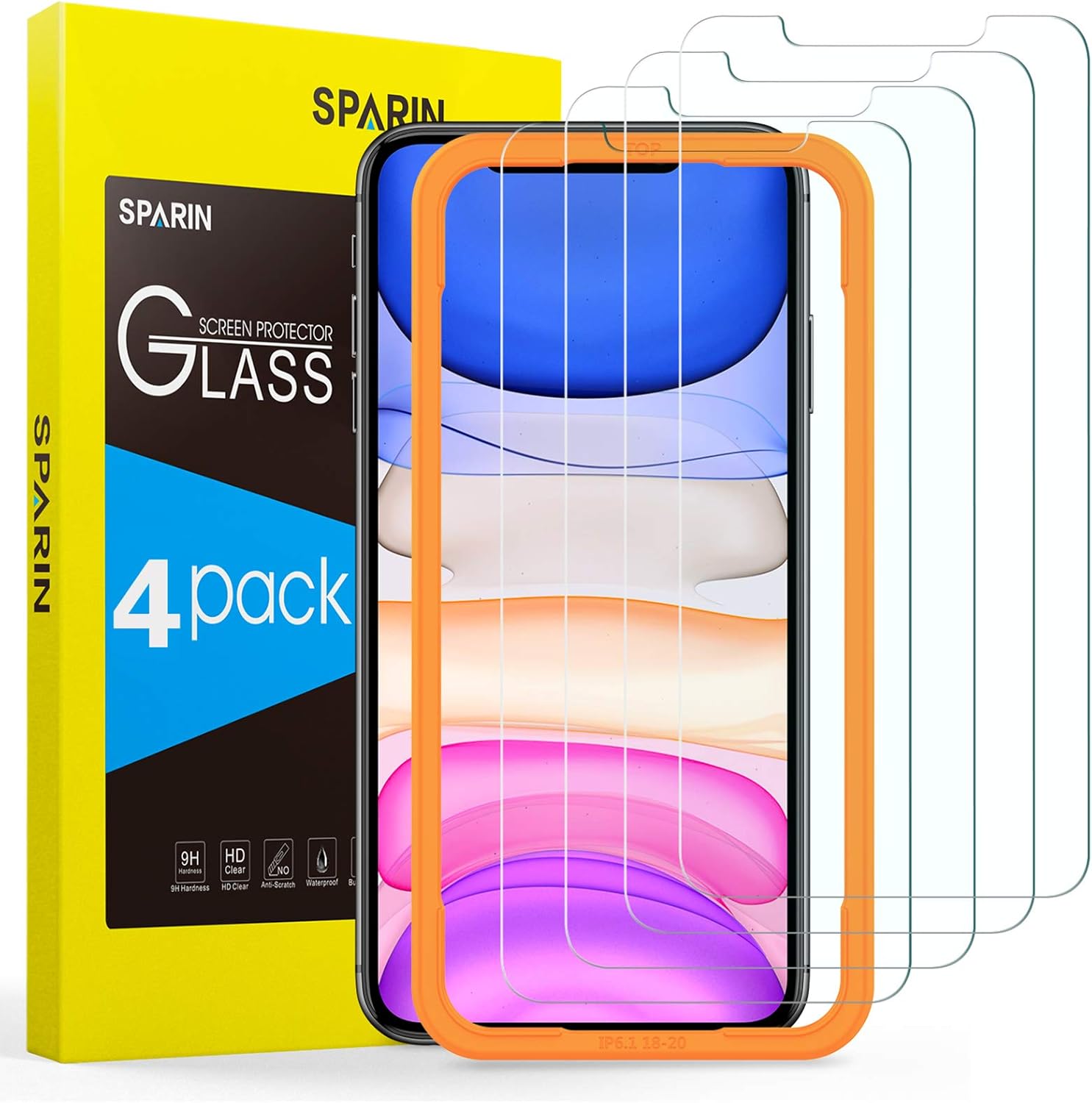 Protector de pantalla para iPhone XC, cristal templado resistente a los arañazos, 4 unidades