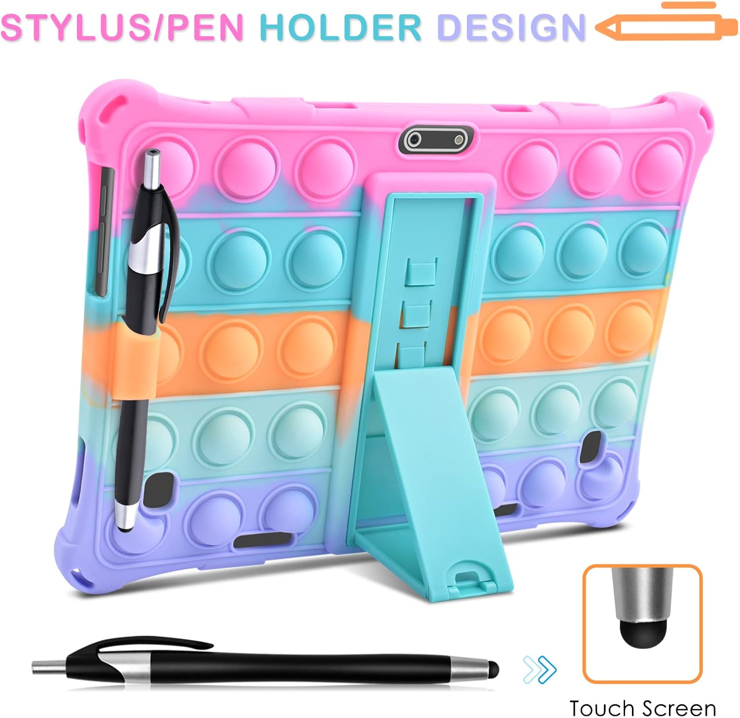 DETUOSI Winsing 10 – Funda de silicona compatible con Dragon Touch Notepad K10, funda universal para tablet de 10 pulgadas, funda protectora
