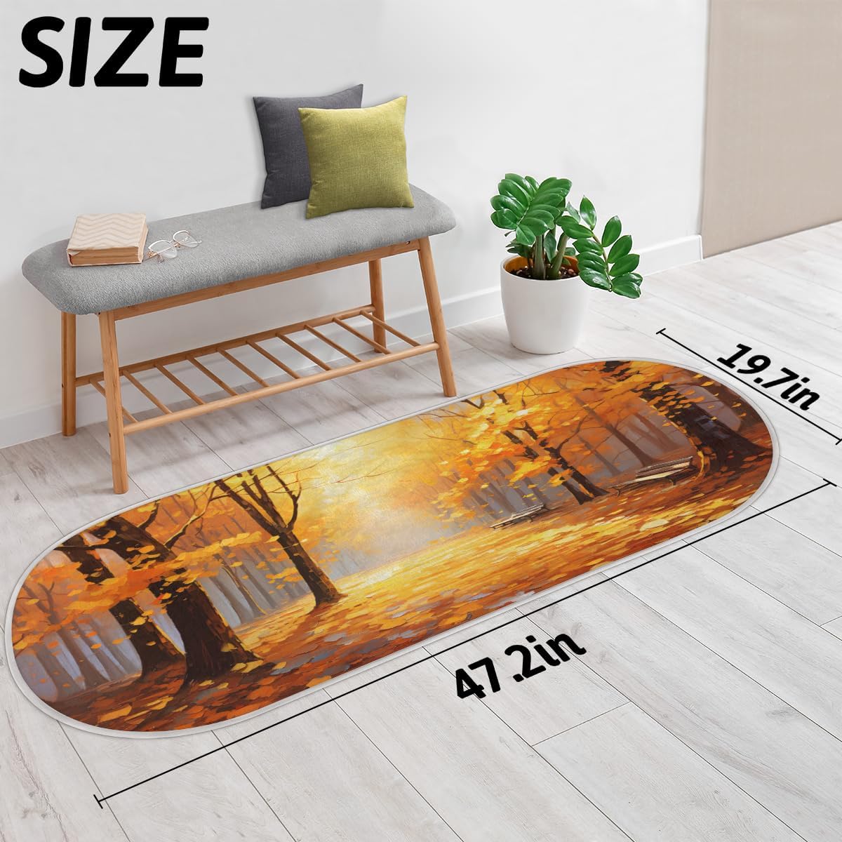 cfpolar Alfombras de baño de bosque de hojas de arce otoñal, alfombra de baño antideslizante de microfibra absorbente, tapetes y alfombras de cocina
