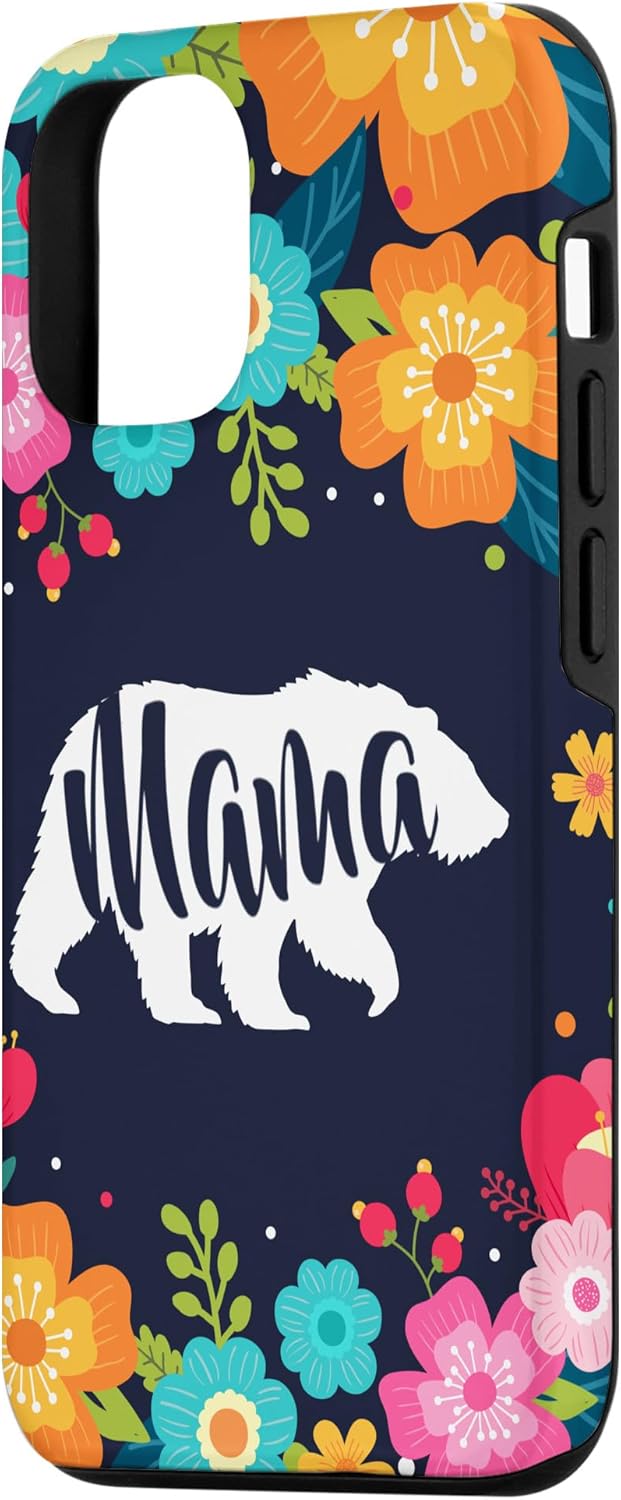 Funda floral para iPhone 13 Mama Bear