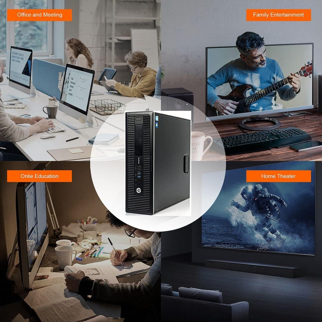 HP ProDesk 600 G1 SFF PC de escritorio, i7 reacondicionado, Win 10 Computadoras de negocios, 32 GB de RAM, SSD de 2 TB, DVD, DP, HDMI, WiFi, BT,