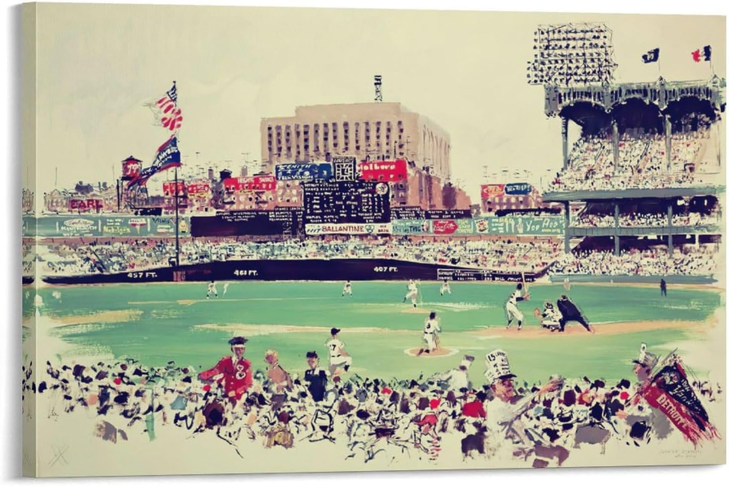 Póster de pintura abstracta del estadio de los Yankees de Nueva York, pinturas artísticas de pared, lienzo, decoración de pared, decoración del