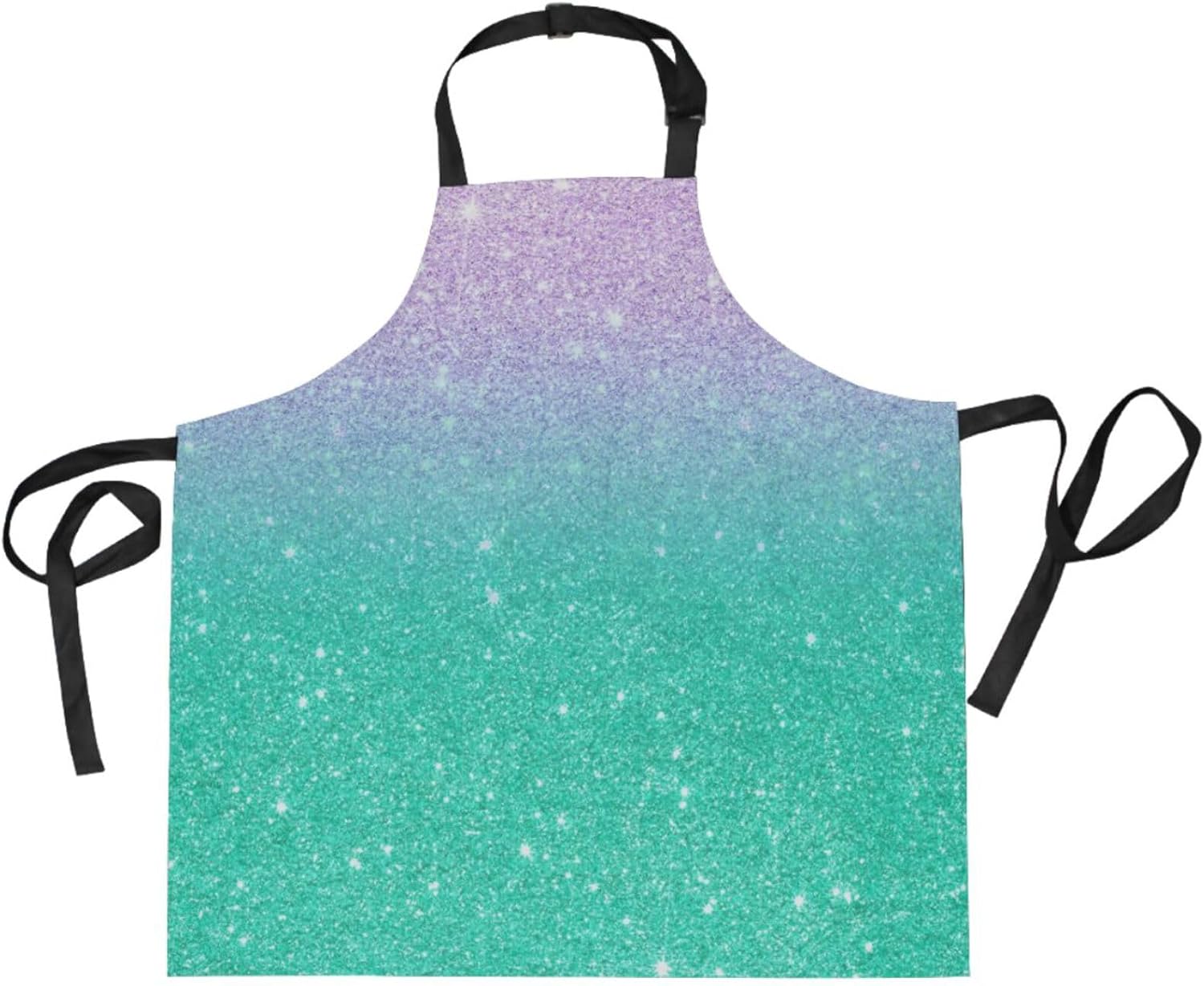 RPLIFE Green Yellow Glitter Chef Mens Apron, Two Pocket Cobbler Apron, Waterproof Apron Pockets, Cookie Baking Apron