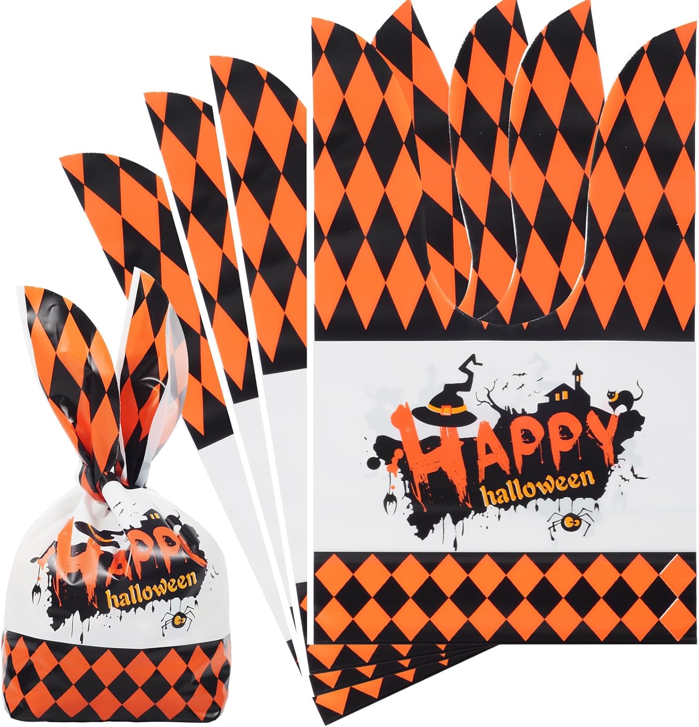 idolpack 50 bolsas de golosinas de Halloween, lindas bolsas de regalo de dulces de Halloween, bolsa de polietileno, organizador de bolsas de
