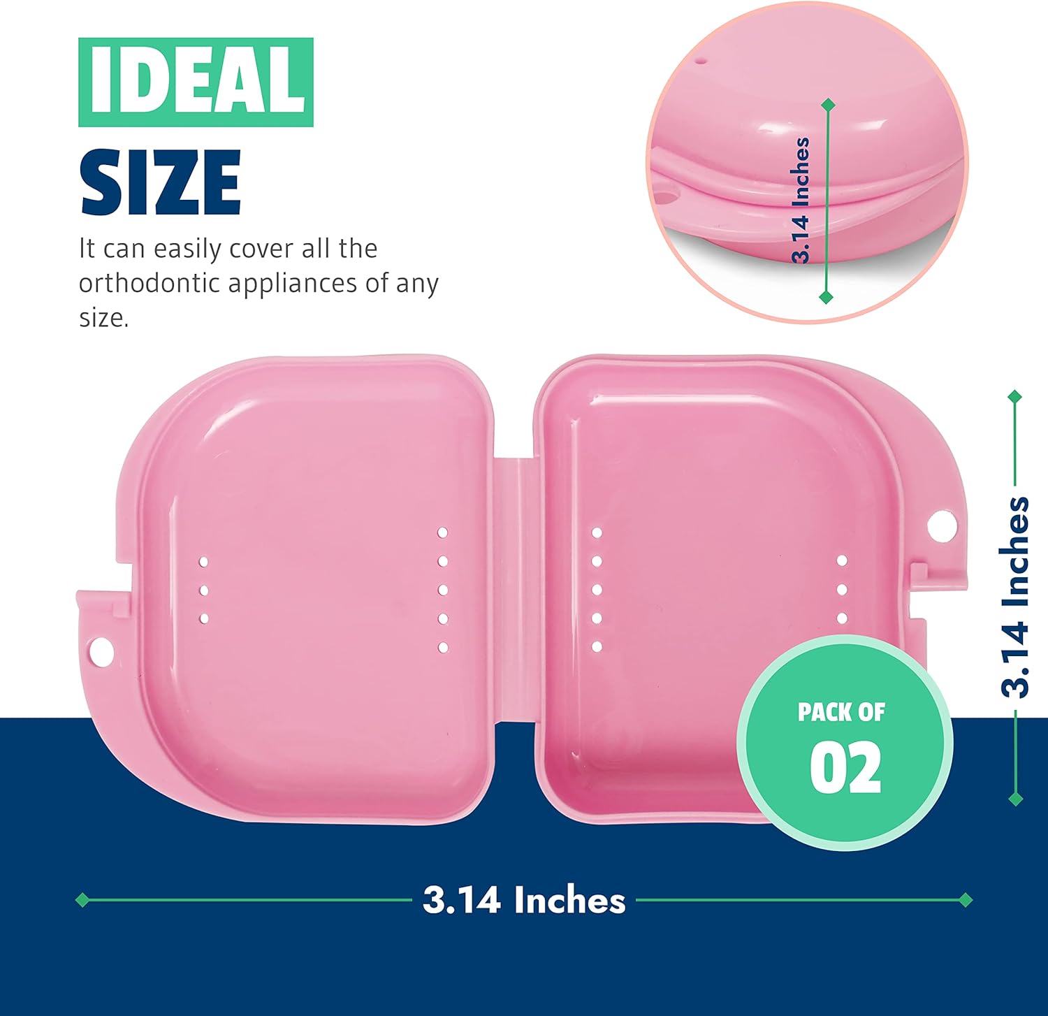 Estuche retenedor  Paquete de 4 surtidos  Funda protectora bucal inodoro  Ventilada e higiénica para transportar y proteger aparatos ortopédicos y