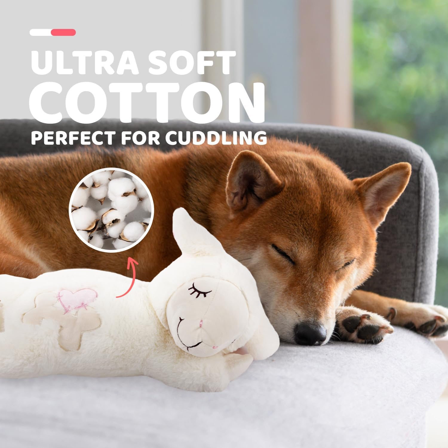 ALL FOR PAWS Heartbeat – Juguete para perro para cachorro, alivio de ansiedad y entrenamiento de comportamiento, juguete de peluche de latido del