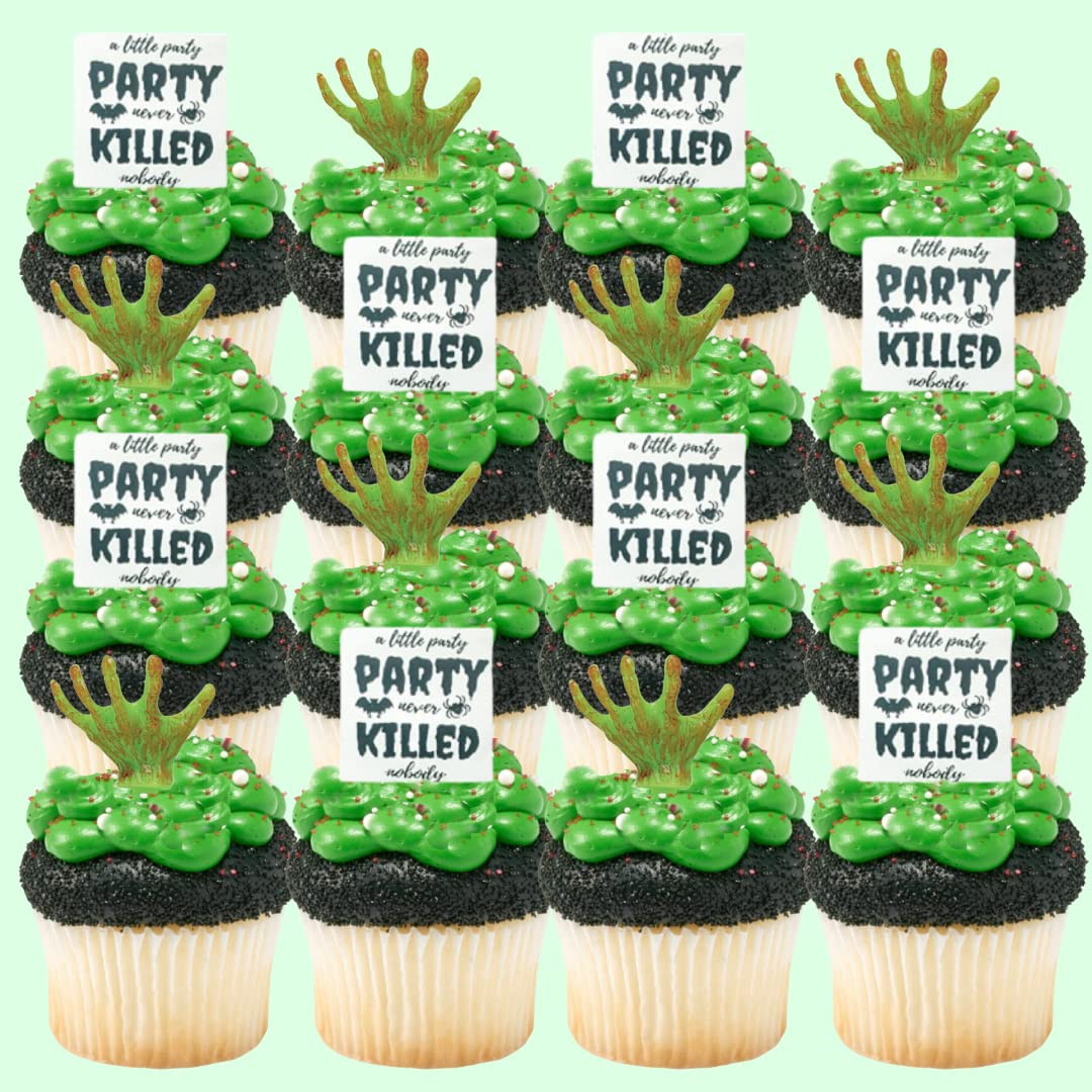 Happy Halloween A Little Party Spooky comestible listo para usar confeti para tartas, galletas, magdalenas, helado, donas