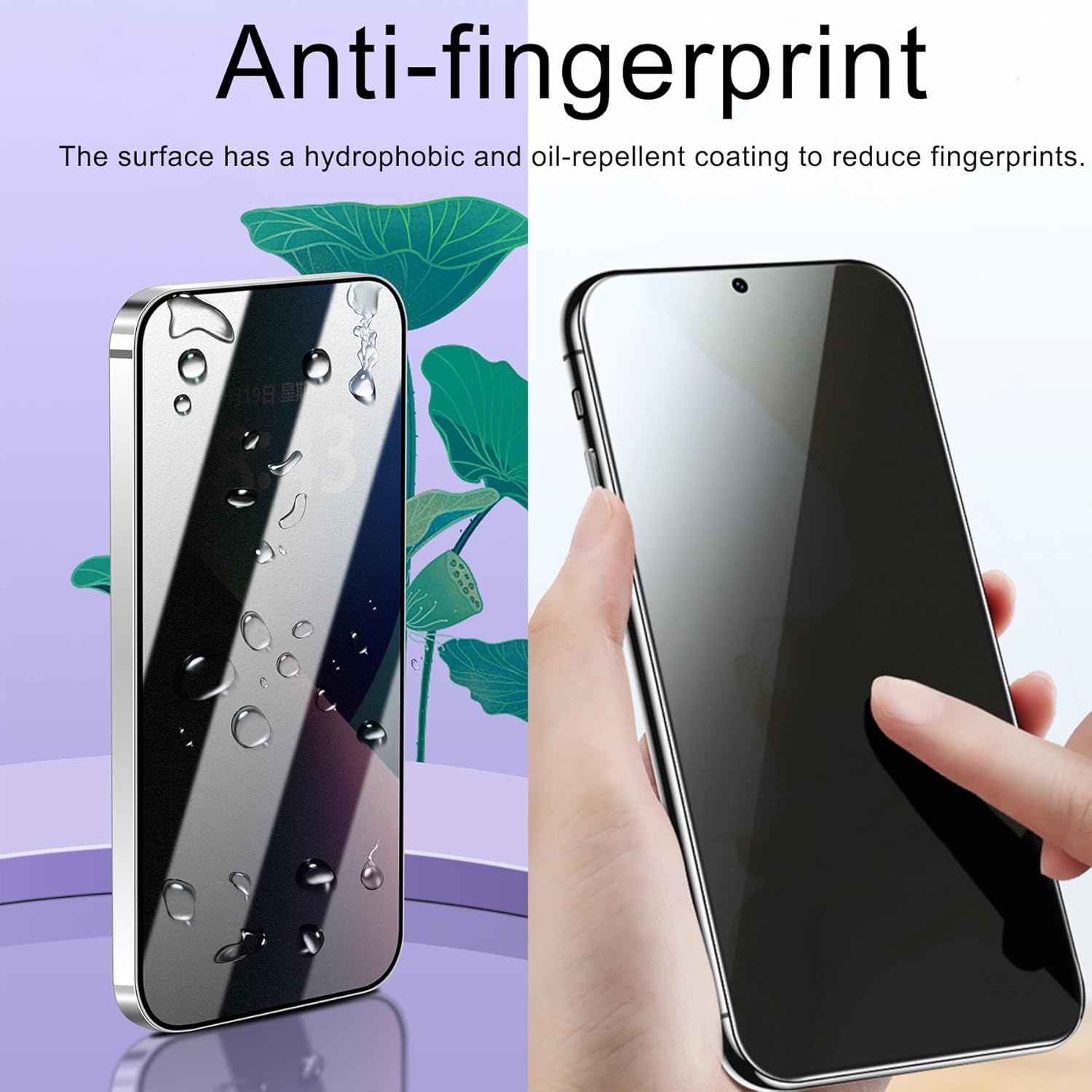 Paquete de 2 protectores de pantalla de privacidad de vidrio templado antiespía de dureza 9H para Samsung Galaxy A50A50SA30A30SM30SA20