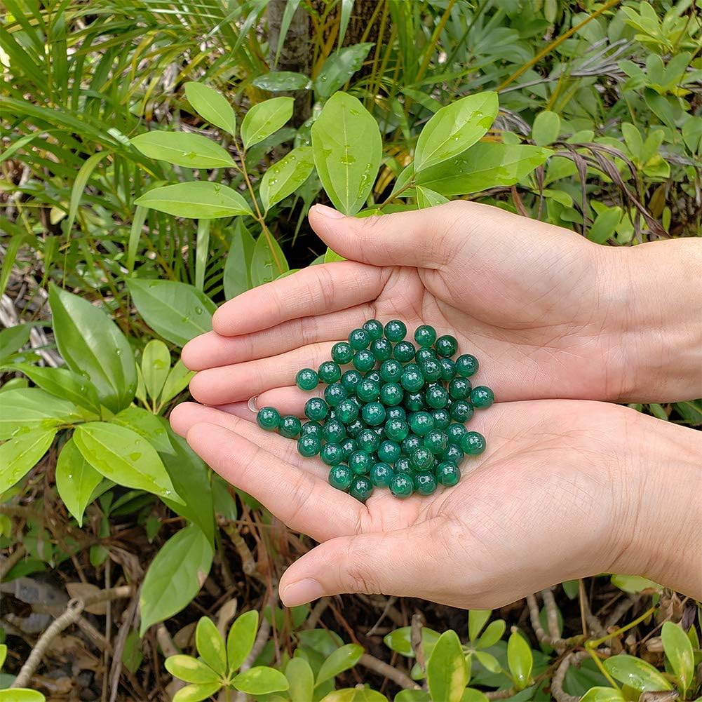 Chengmu 99 cuentas de ágata verde de 0.315 pulgadas para hacer joyas, piedras preciosas naturales, redondas, sueltas, cuentas espaciadoras,