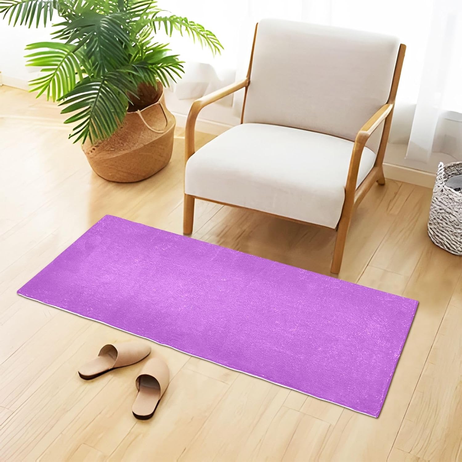 Joisal Tapetes medianos de felpa de orquídeas, absorbentes, antideslizantes, con parte trasera de goma, lavable, 39 x 20 pulgadas
