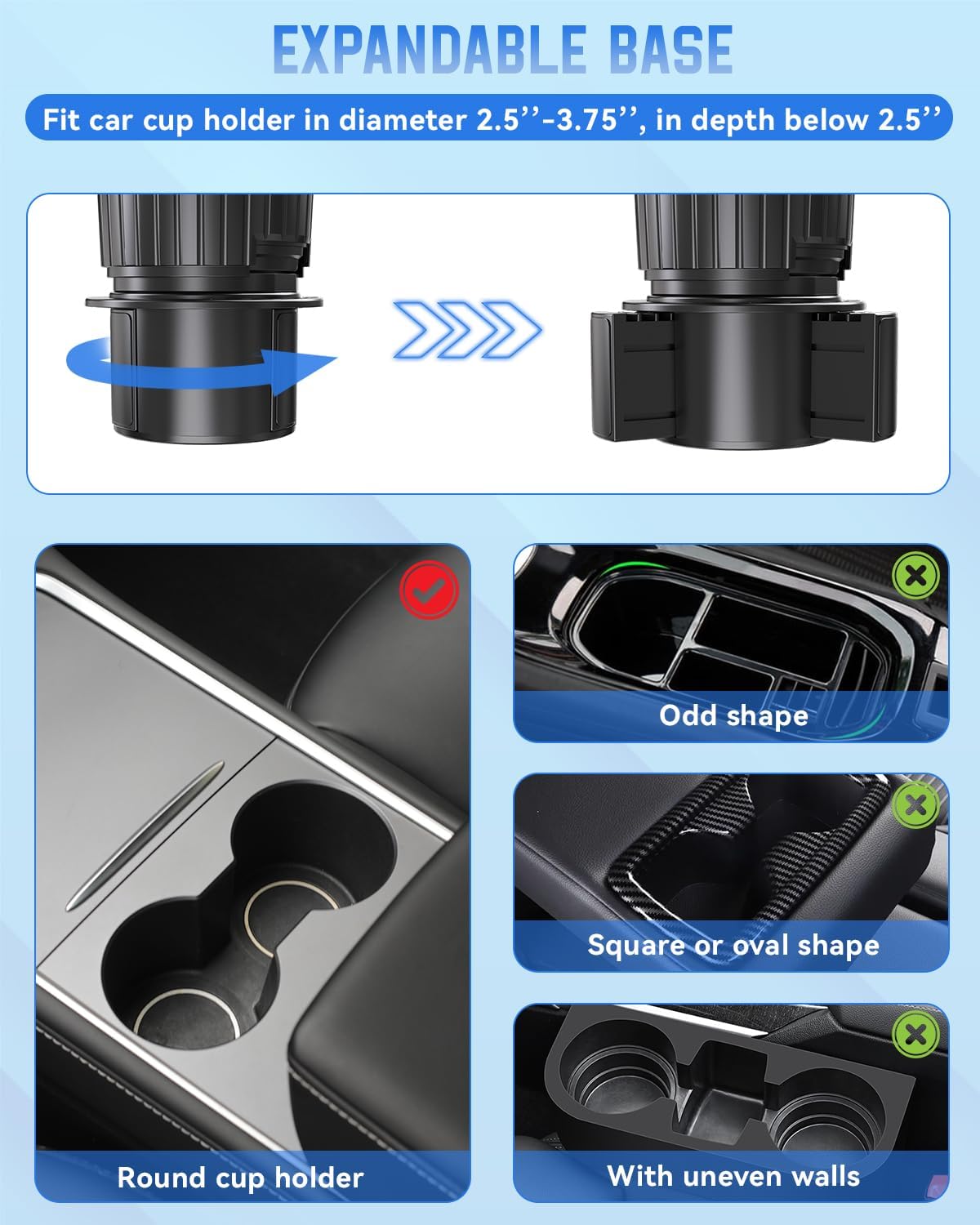 Soporte para teléfono con base desmontable, soporte para teléfono celular compatible con iPhone, Samsung Pixel y todos los teléfonos inteligentes,