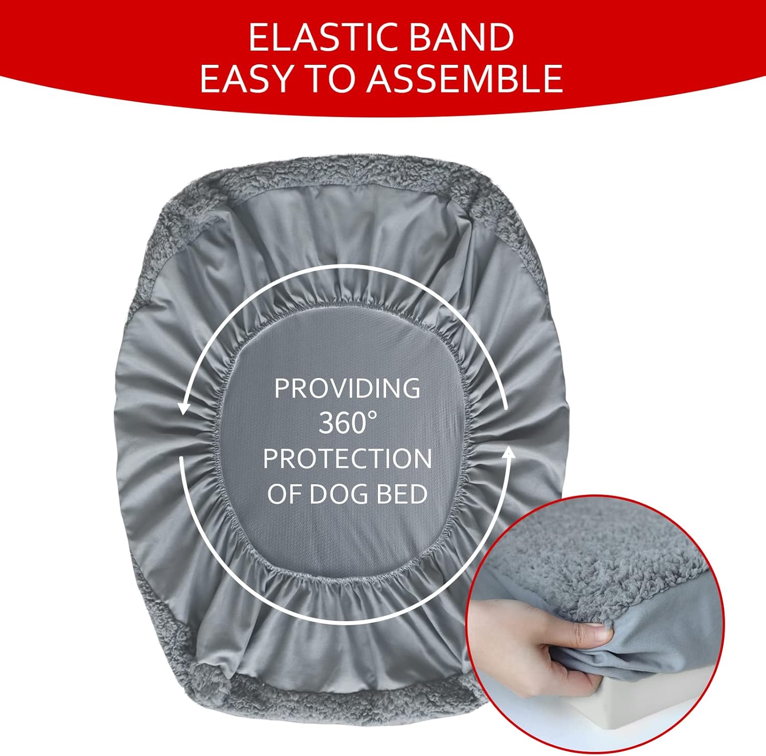 Fundas de cama para perro, repuesto de felpa suave, lavable, forro impermeable para cama de perro, gris, funda de colchón para perro, funda de cama