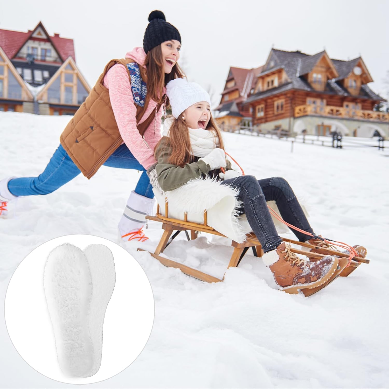 2 pares de plantillas de piel de oveja para mujeres y hombres, plantilla de lana gruesa y cálida, plantillas de zapatos de invierno, plantilla de