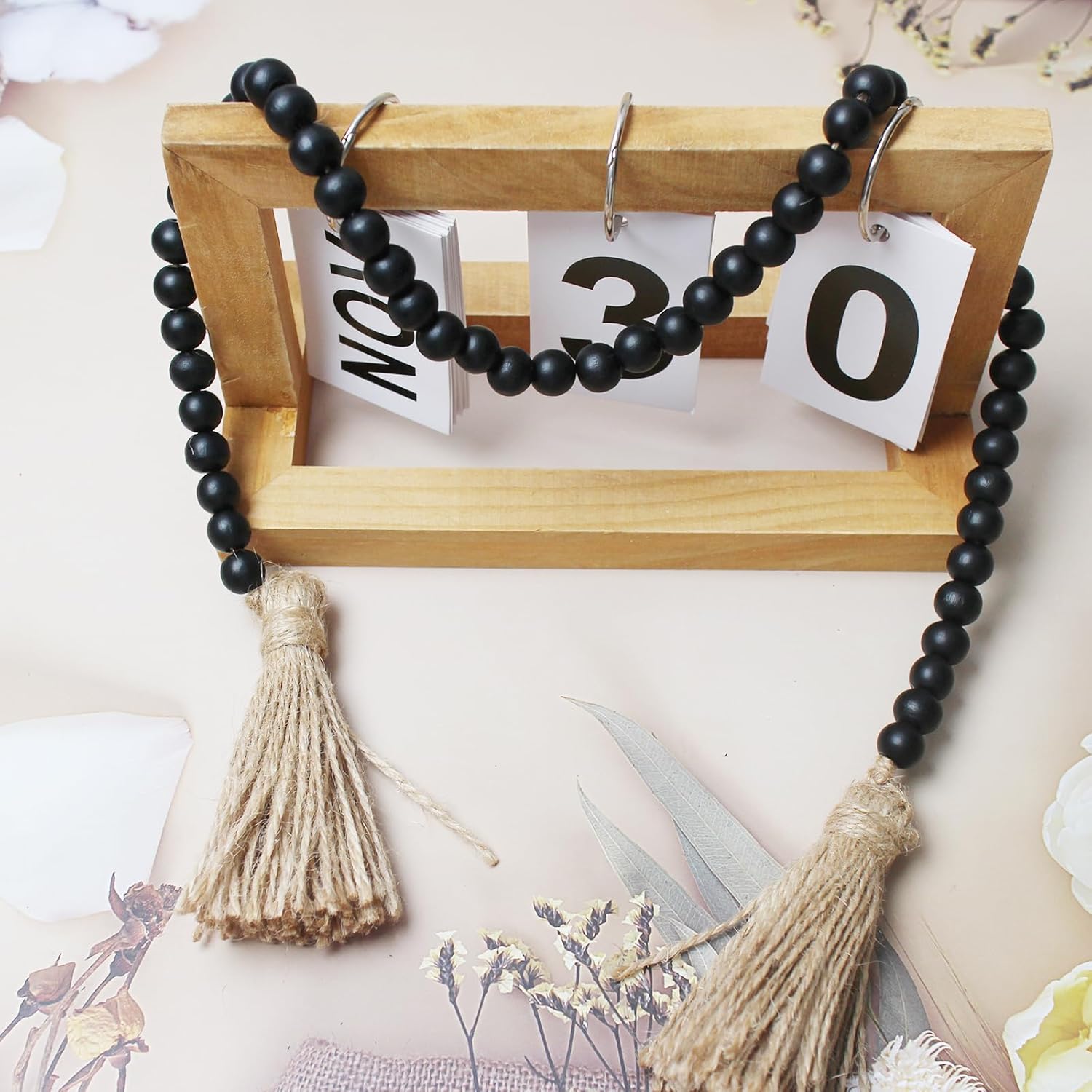 ZH158 – 400 cuentas de madera pintadas en negro de 0.472 in, pulsera espacial redonda para hacer llaveros, manualidades de bricolaje, fabricación de