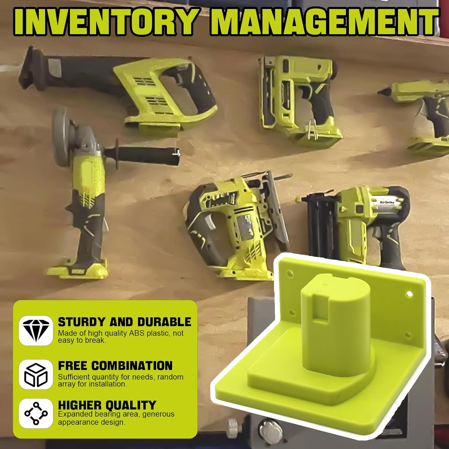 Paquete de 10 soportes de pared para herramientas compatibles con Ryobi 18V herramientas eléctricas soporte para muelle de pared gancho organizador