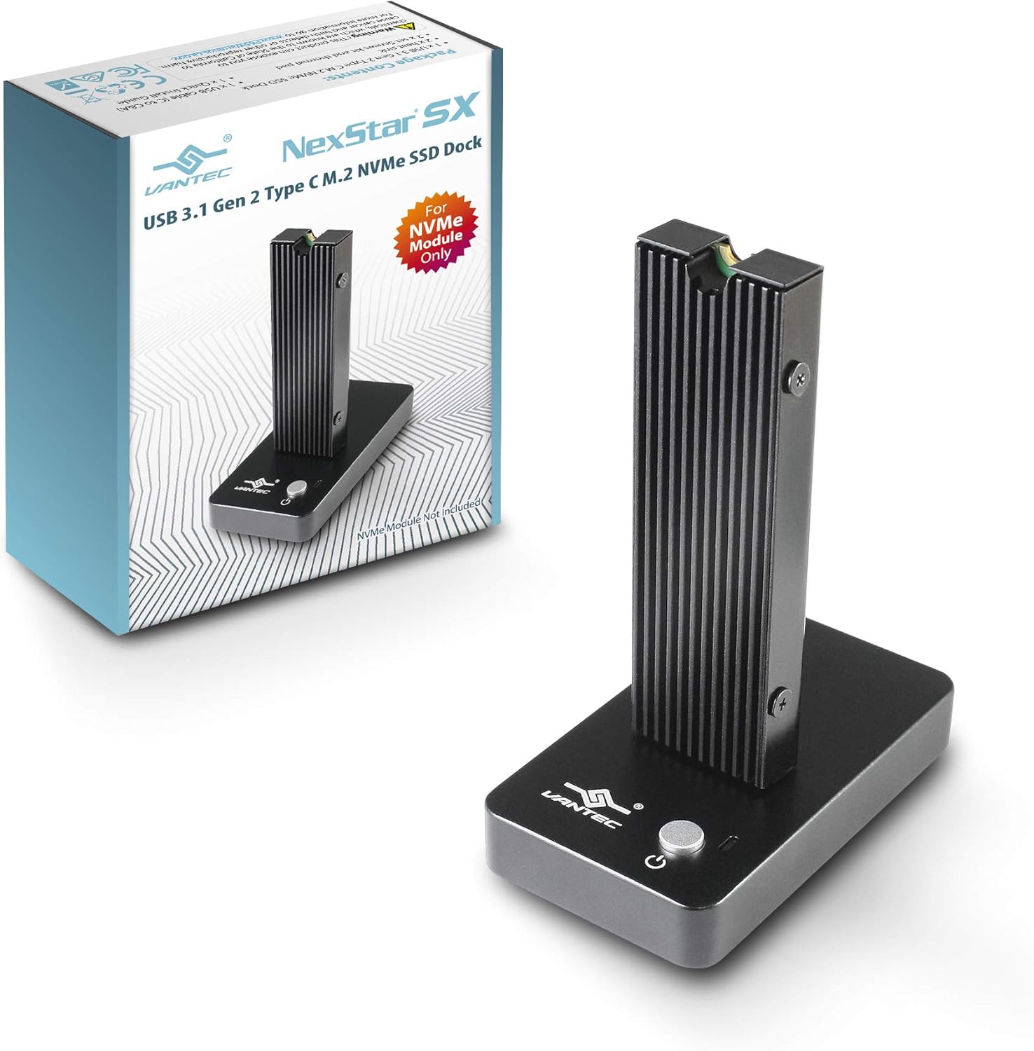SX, USB 3.1 Gen 2 Tipo C M.2 NVMe SSD Dock (NST-D208C3-BK)