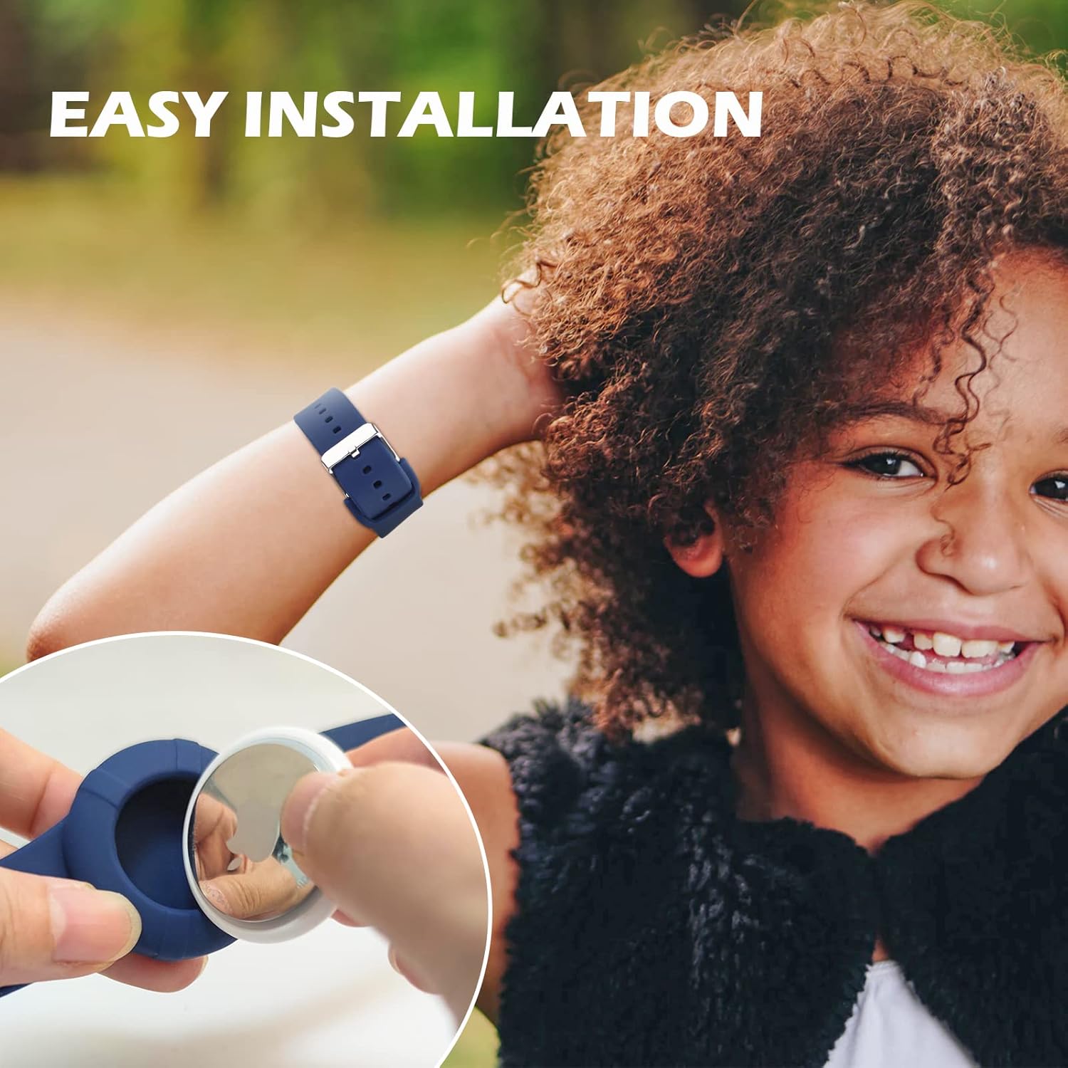 Paquete de 2 pulseras Airtag compatibles con Apple AirTag, pulsera suave y ajustable para Airtag, correa de reloj Airtag para niños pequeños, bebés