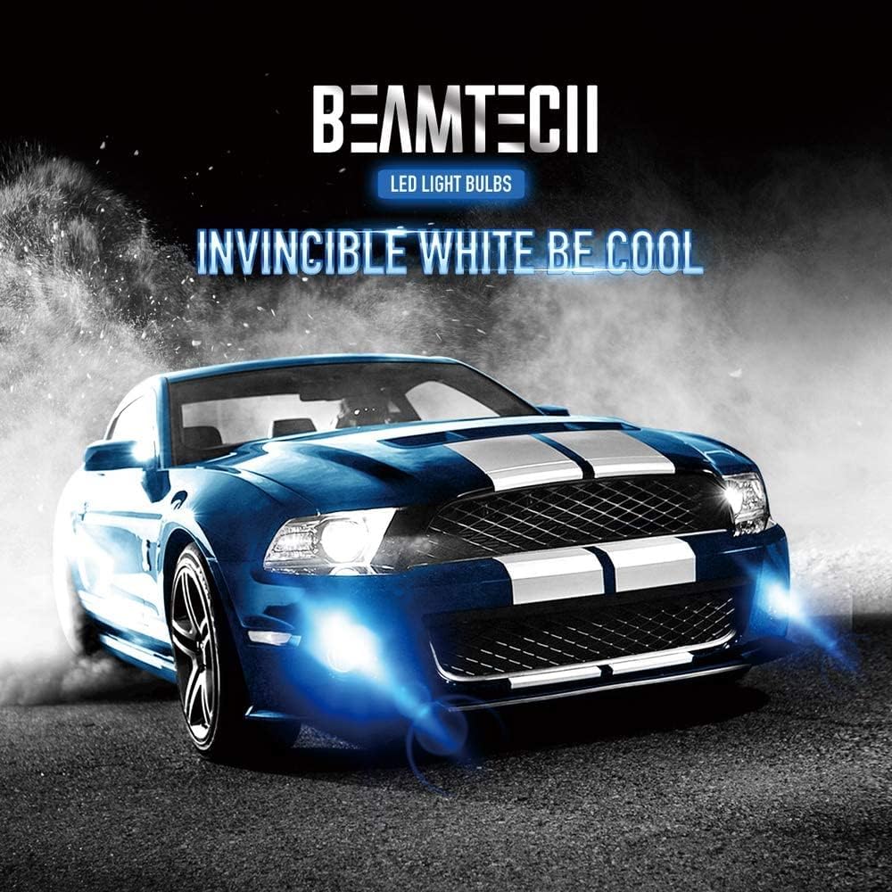 BEAMTECH Bombilla LED antiniebla H1, tamaño mini 11, 16 chips mejorados, extremadamente brillante, 2800 lúmenes, 6500 K, xenón blanco (paquete de 2)