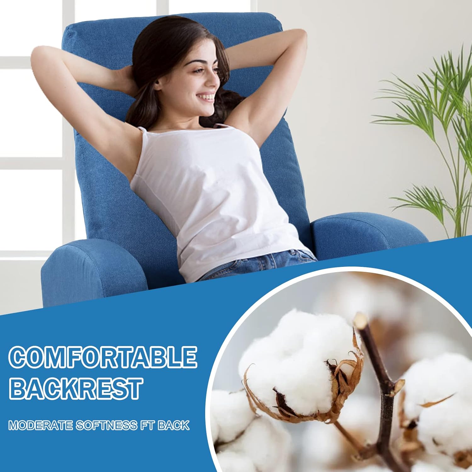 Sillón reclinable moderno reclinable para sala de estar, Winback, sofá individual, silla de lectura, asiento de cine en casa, sillón de masaje
