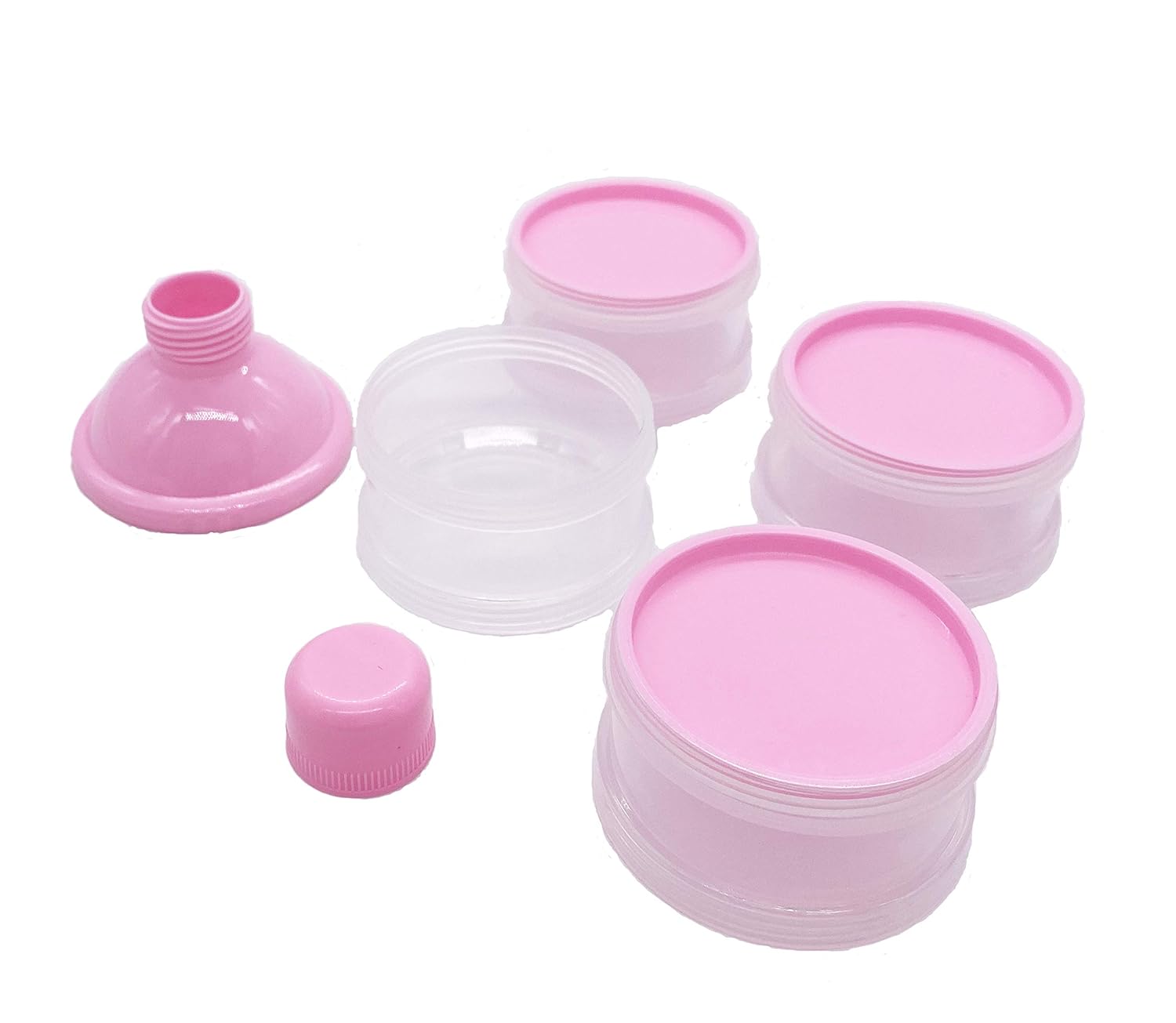 Dispensador de fórmula de leche en polvo antiderrames, recipiente de almacenamiento, rosa (2 piezas)