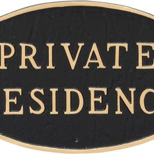 Placa ovalada de residencia privada de metal fundido – Placa de exhibición de pared o césped – Letrero de privacidad para el hogar o negocio – Placa ovalada de residencia privada de metal fundido – Placa de exhibición de pared o césped – Letrero de privacidad para el hogar o negocio –