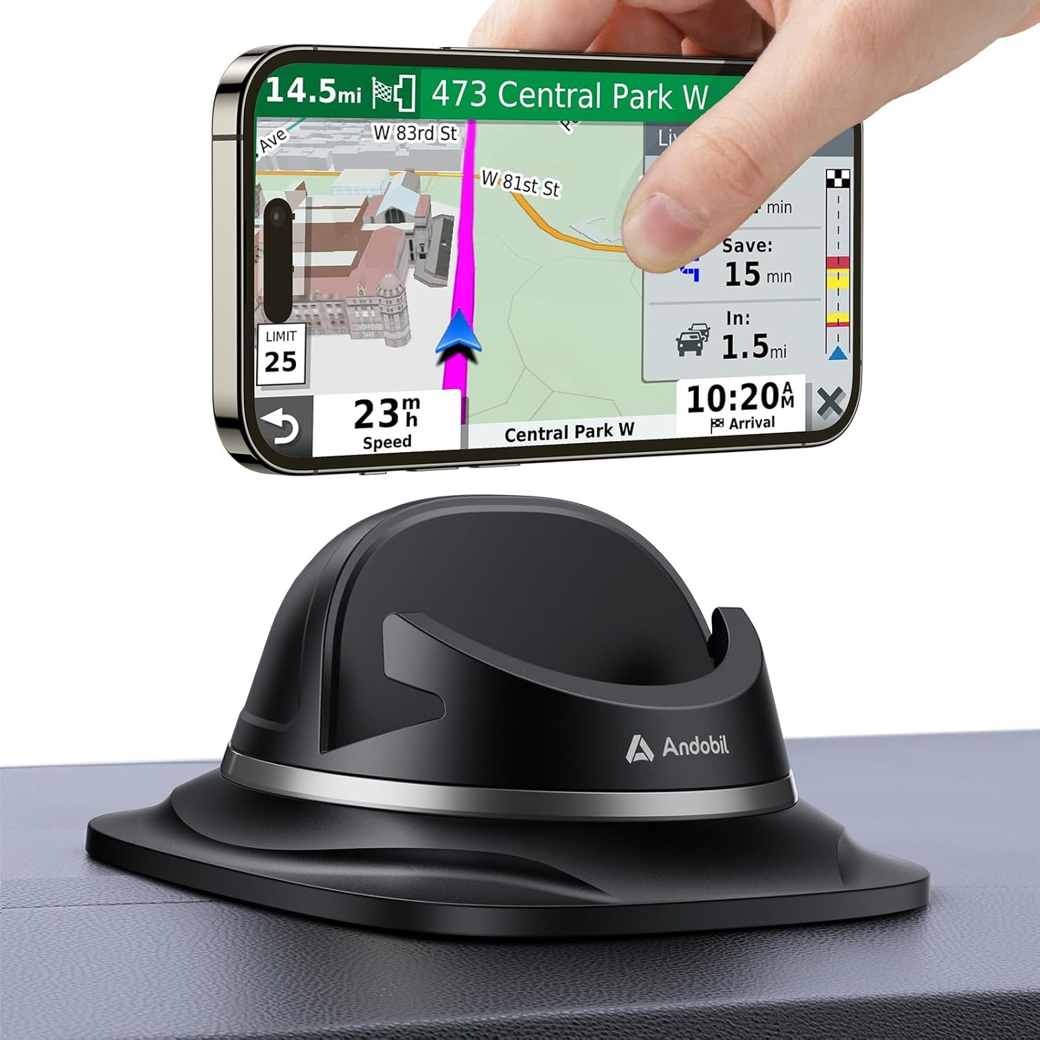 andobil Soporte de teléfono celular para tablero de instrumentos de automóvil, soporte de teléfono de silicona reutilizable estable y
