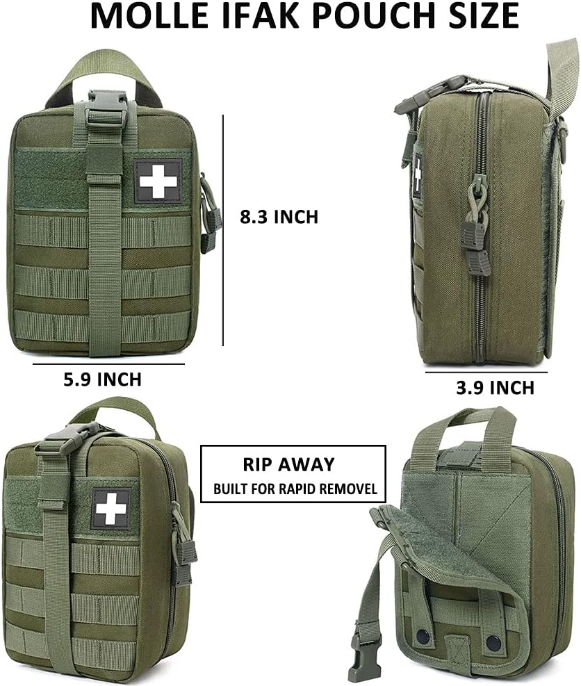 1000D Molle Ifak bolsa rasgada, táctica rasga, bolsa médica vacía, bolsa militar de primeros auxilios solo para camping, senderismo, viajes