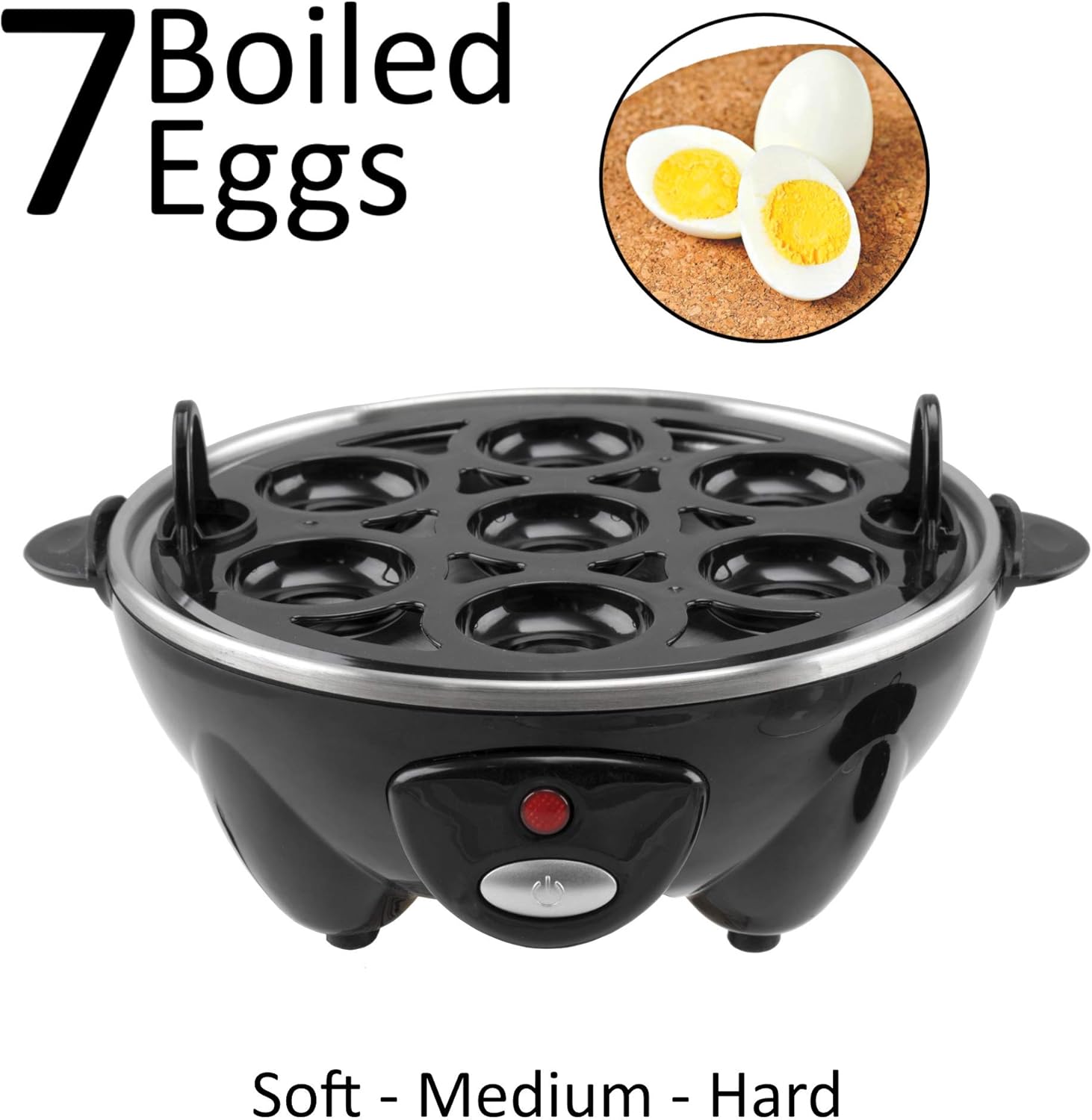 Brentwood TS-1045BK Appliances – Olla eléctrica para huevos con apagado automático (negro), talla única
