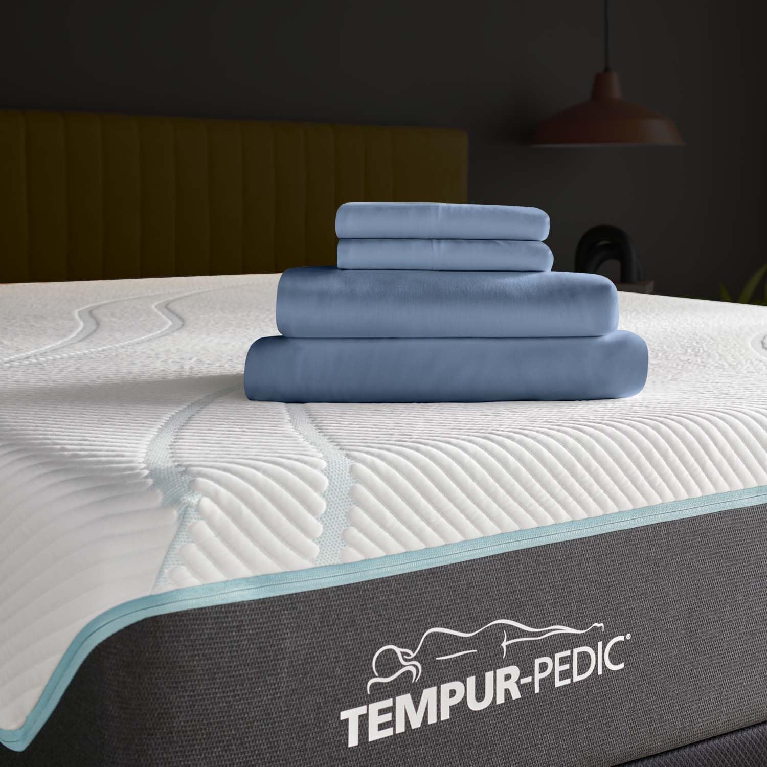 TEMPUR – Juego de sábanas de rayón de bambú, color gris frío, tamaño King