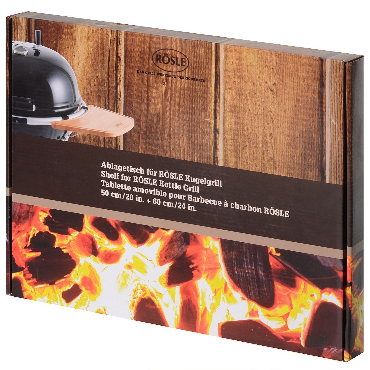 Rösle 25025 Mesa de parrilla desmontable para barbacoa, color negro