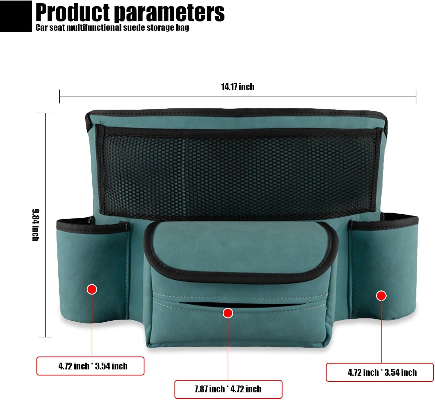 gunhunt Soporte para bolso de automóvil, bolsa de almacenamiento de gamuza de gran capacidad, paquete de almacenamiento de archivos de consola de