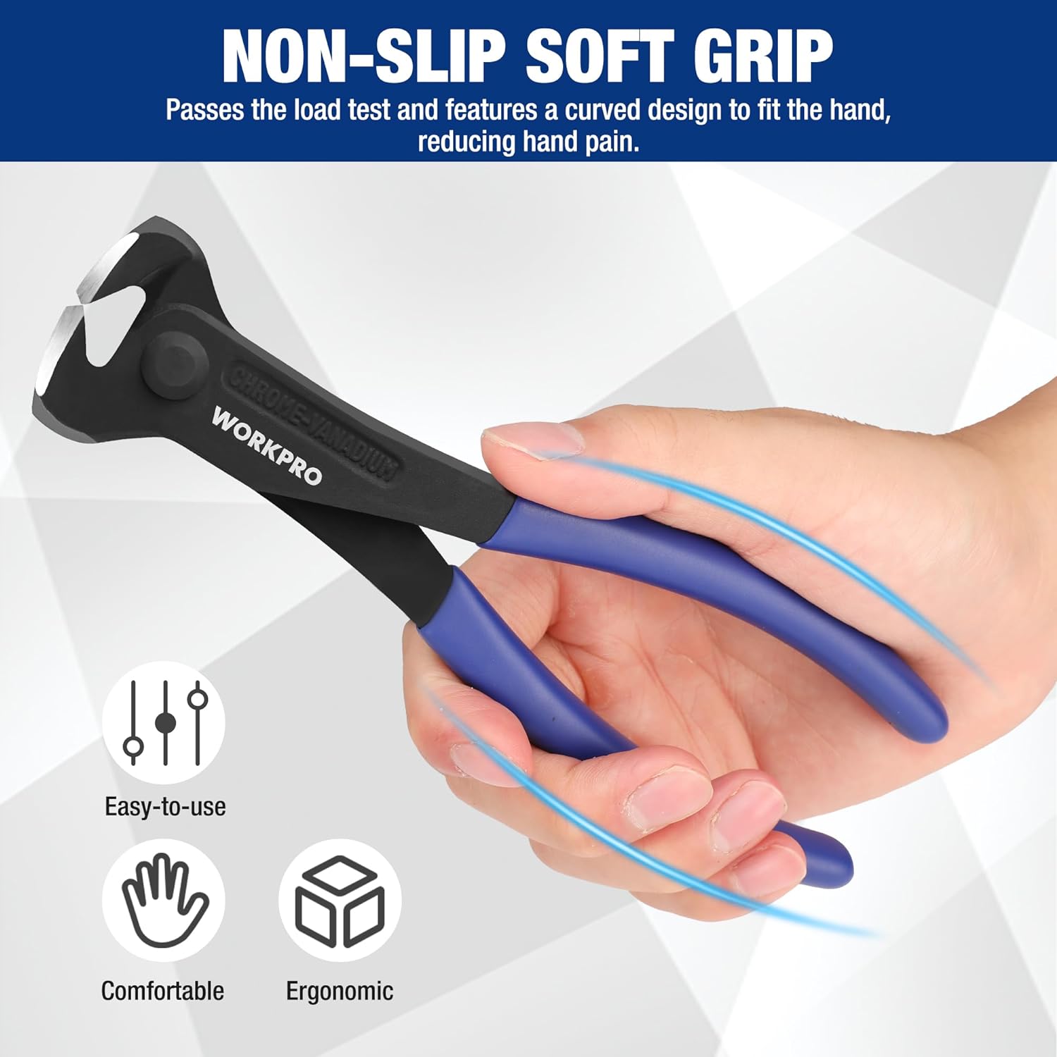 WORKPRO Extractor de uñas de 7 pulgadas, alicates de corte de extremo, acero al cromo vanadio con acabado negro, pinza de corte de extremo de alto