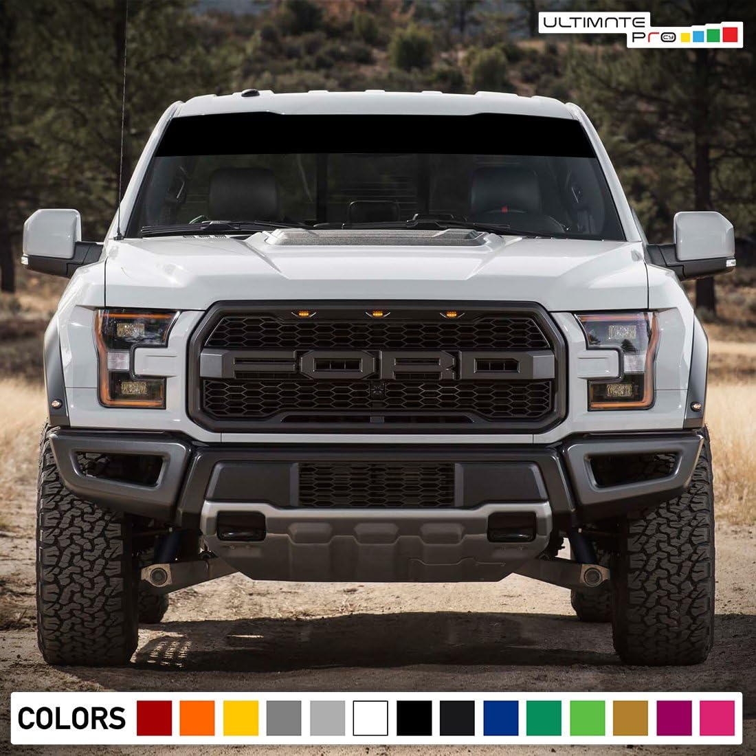 Calcomanía para parabrisas compatible con Ford F-150 Series Raptor (negro)